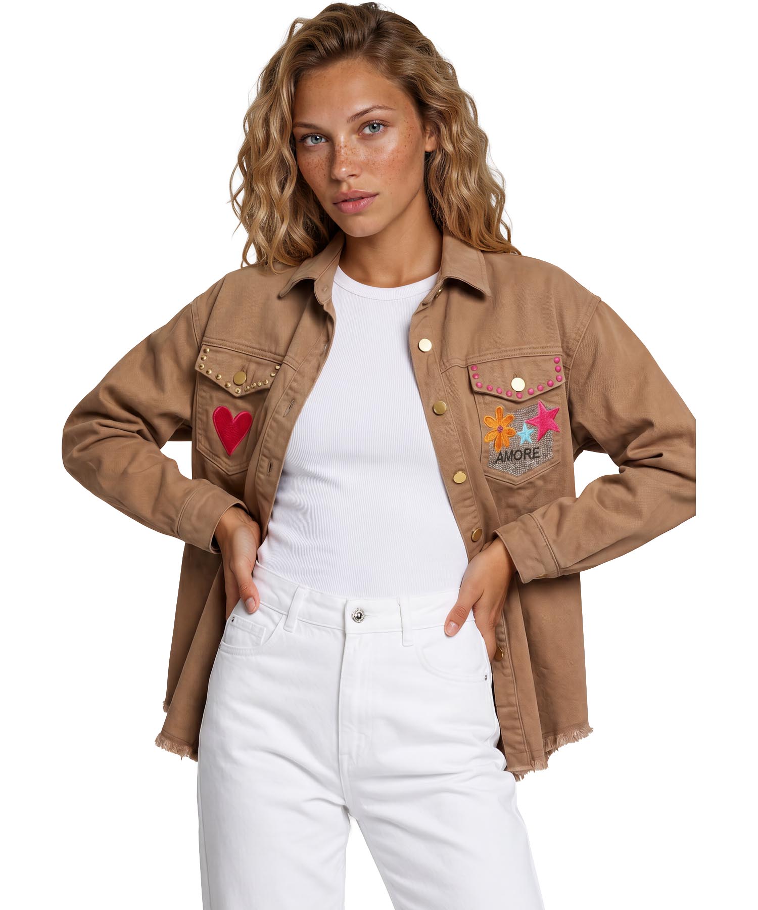 Grace Jeansjacke aus reiner Baumwolle mit Statement-Details | Modehaus Wörmann