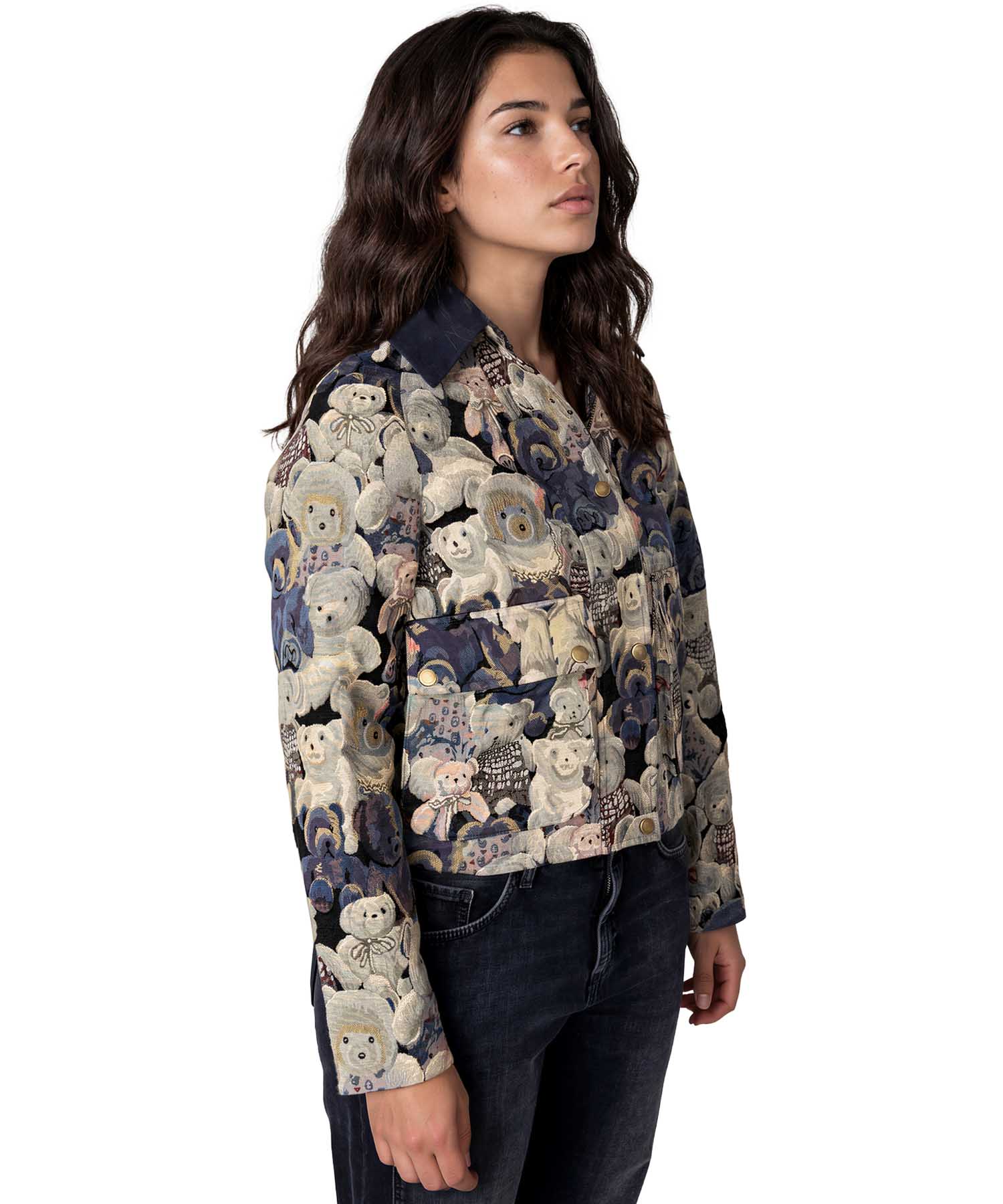 Leo & Ugo Jacquard-Jacke Thaïs mit Bärchen-Motiv | Modehaus Wörmann