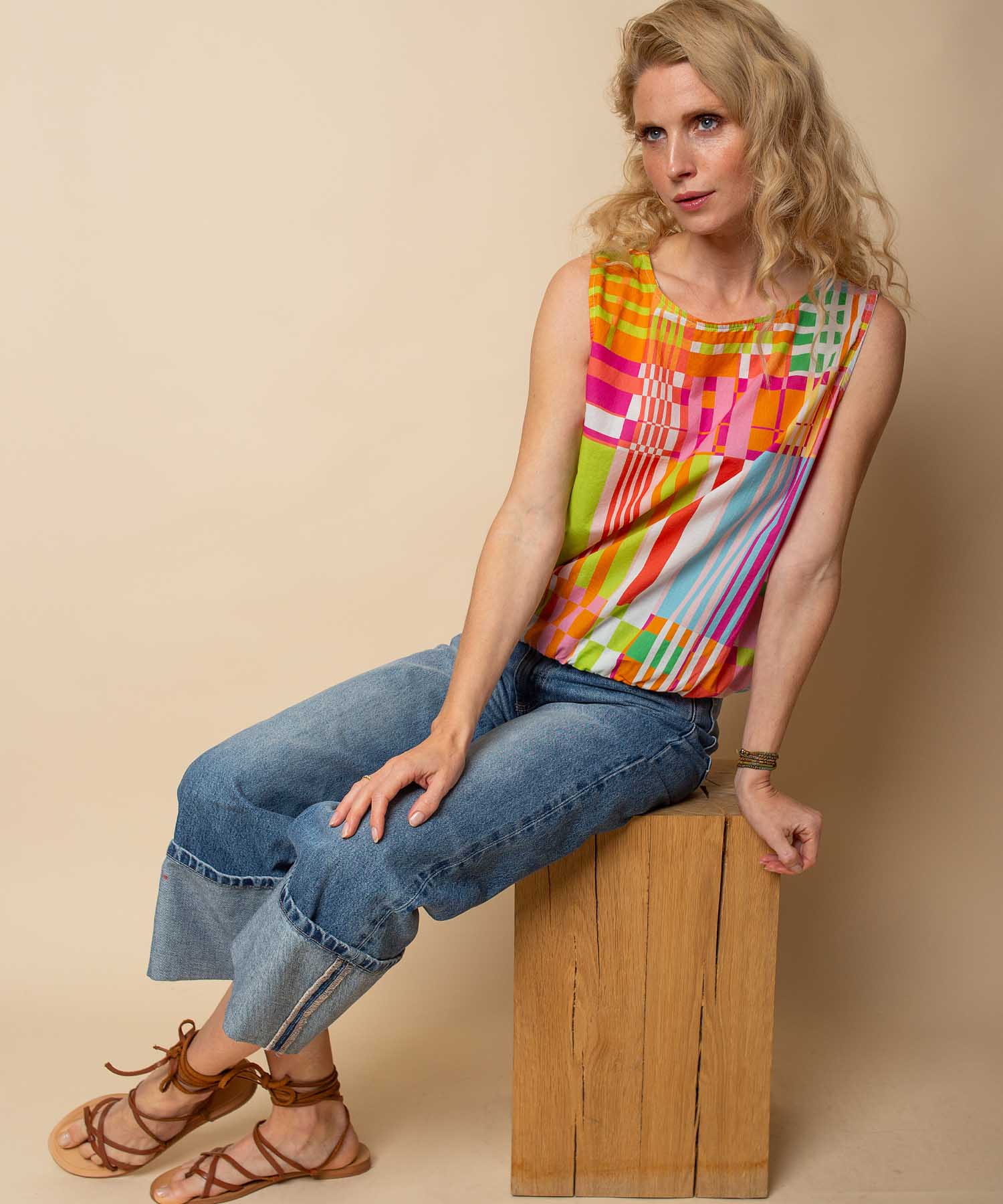 Emily van den Bergh Blusentop aus reiner Baumwolle im Multicolor Karo | Modehaus Wörmann