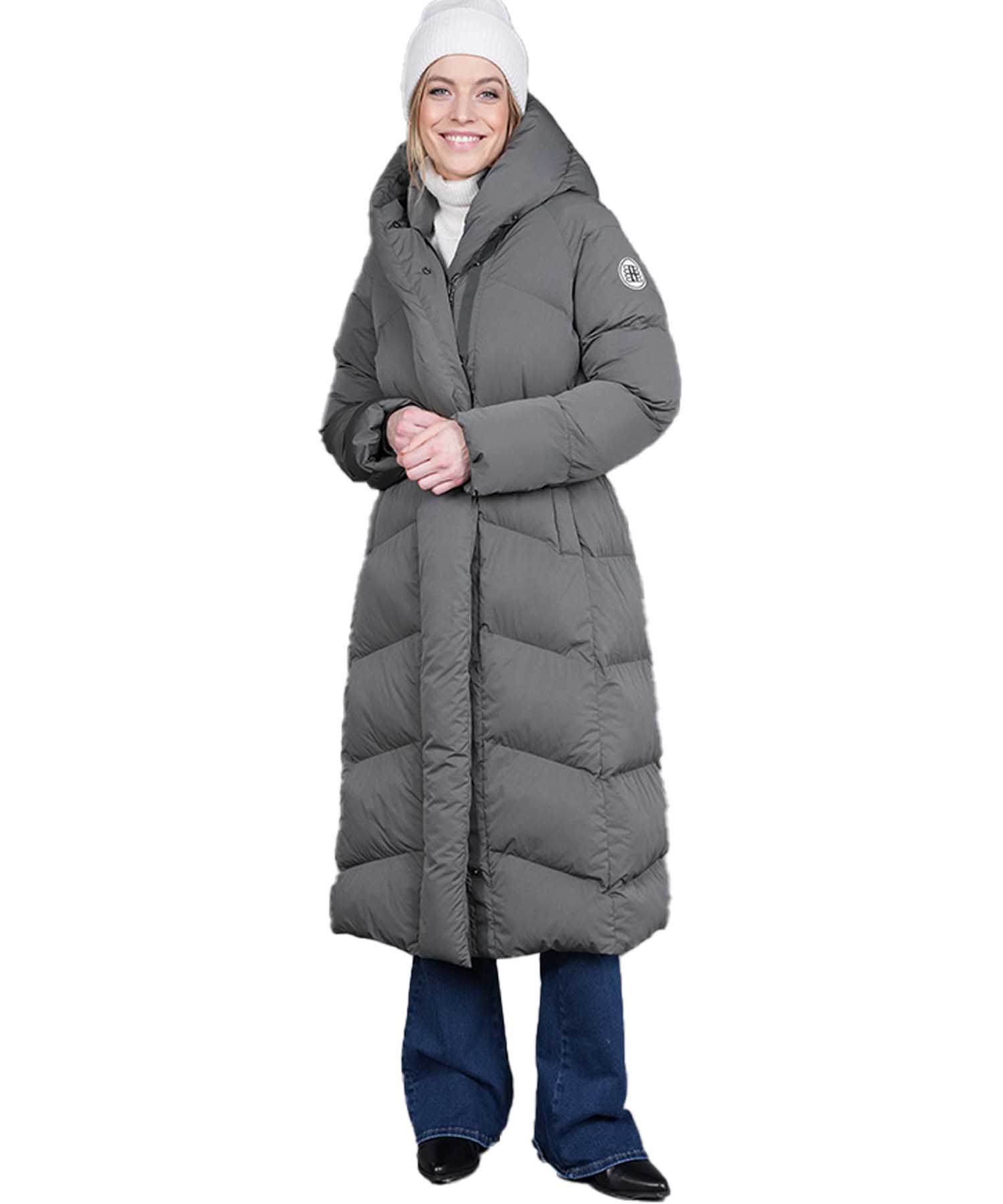 Blonde No. 8 langer Steppmantel in grau