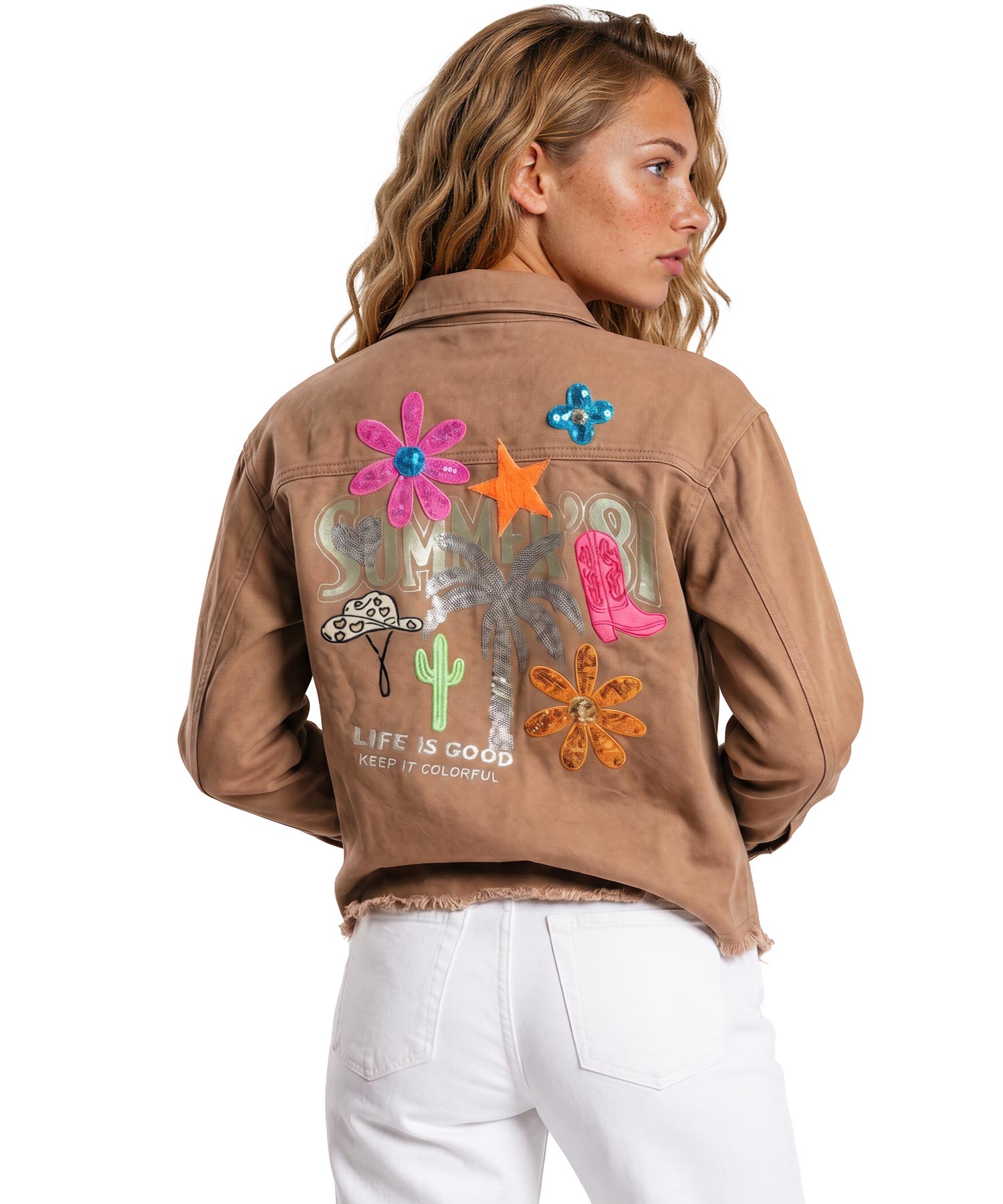 Grace Jeansjacke aus reiner Baumwolle mit Statement-Details | Modehaus Wörmann