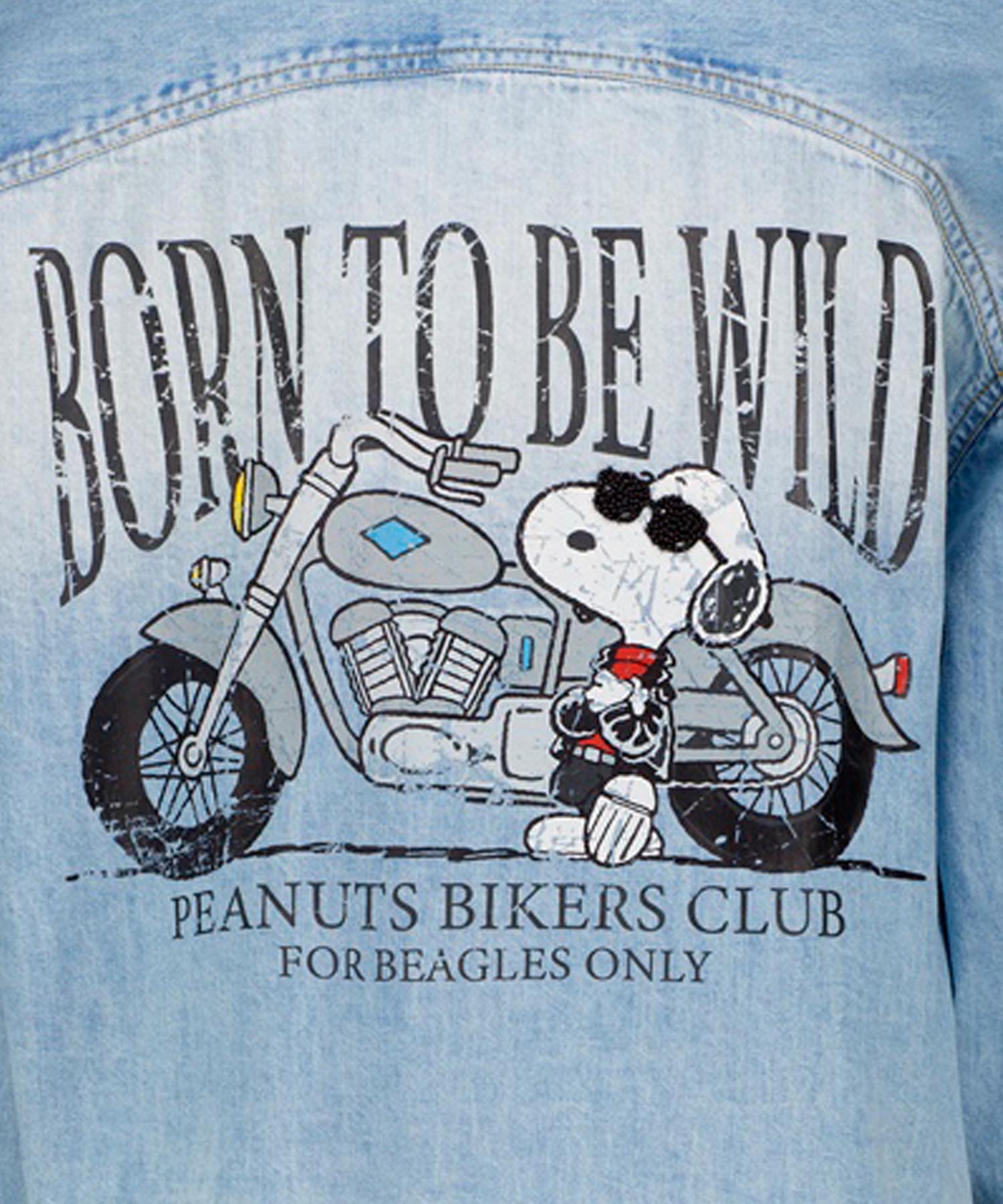 Princess goes Hollywood Jeansbluse mit Snoopy Motiv Born to be Wild