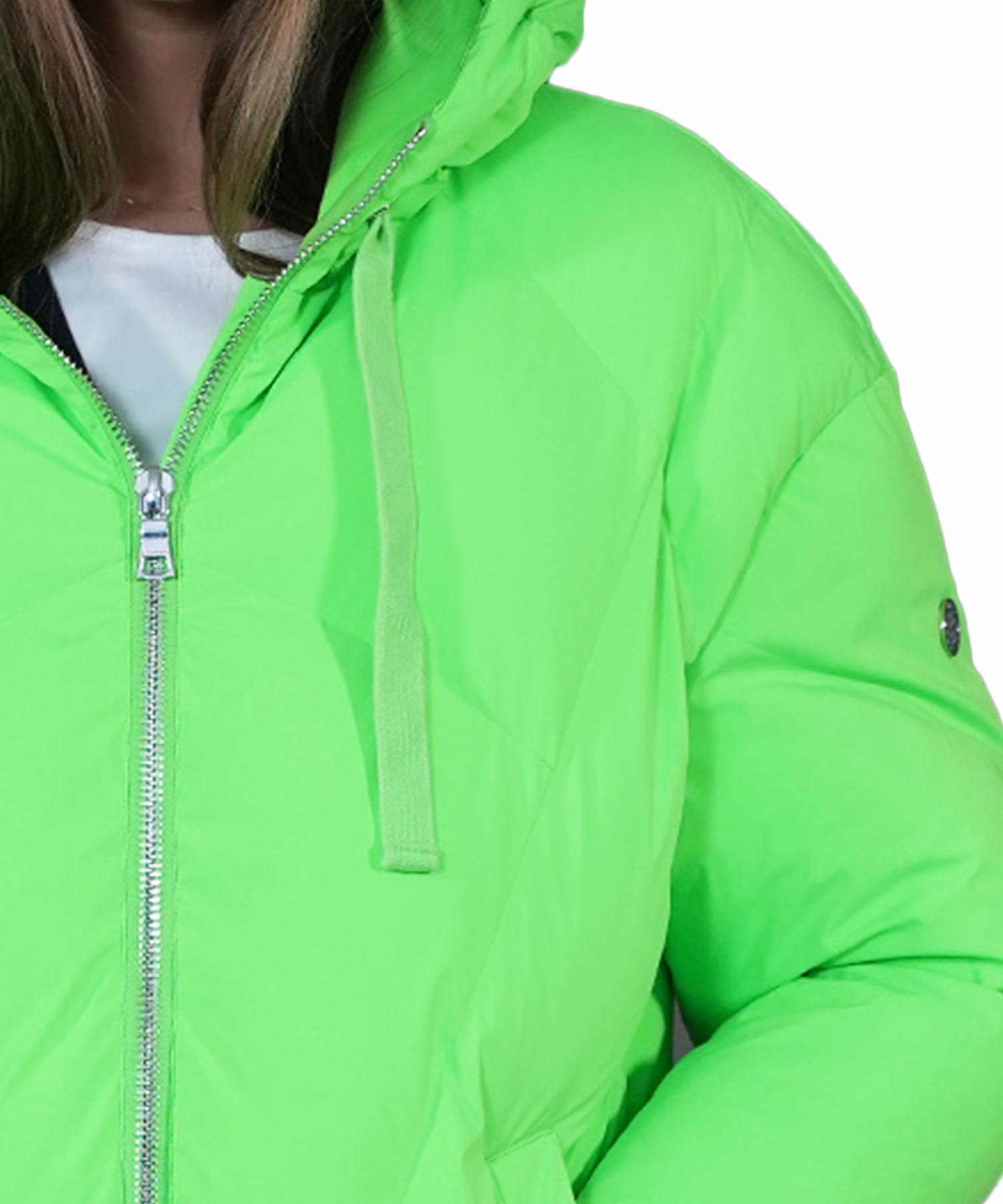 Blonde Jacke in green neon