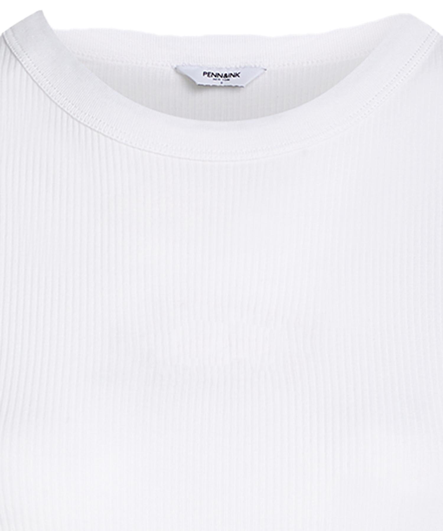 PENN&INK N.Y T-Shirt aus Baumwolle in Rippenstruktur in weiss