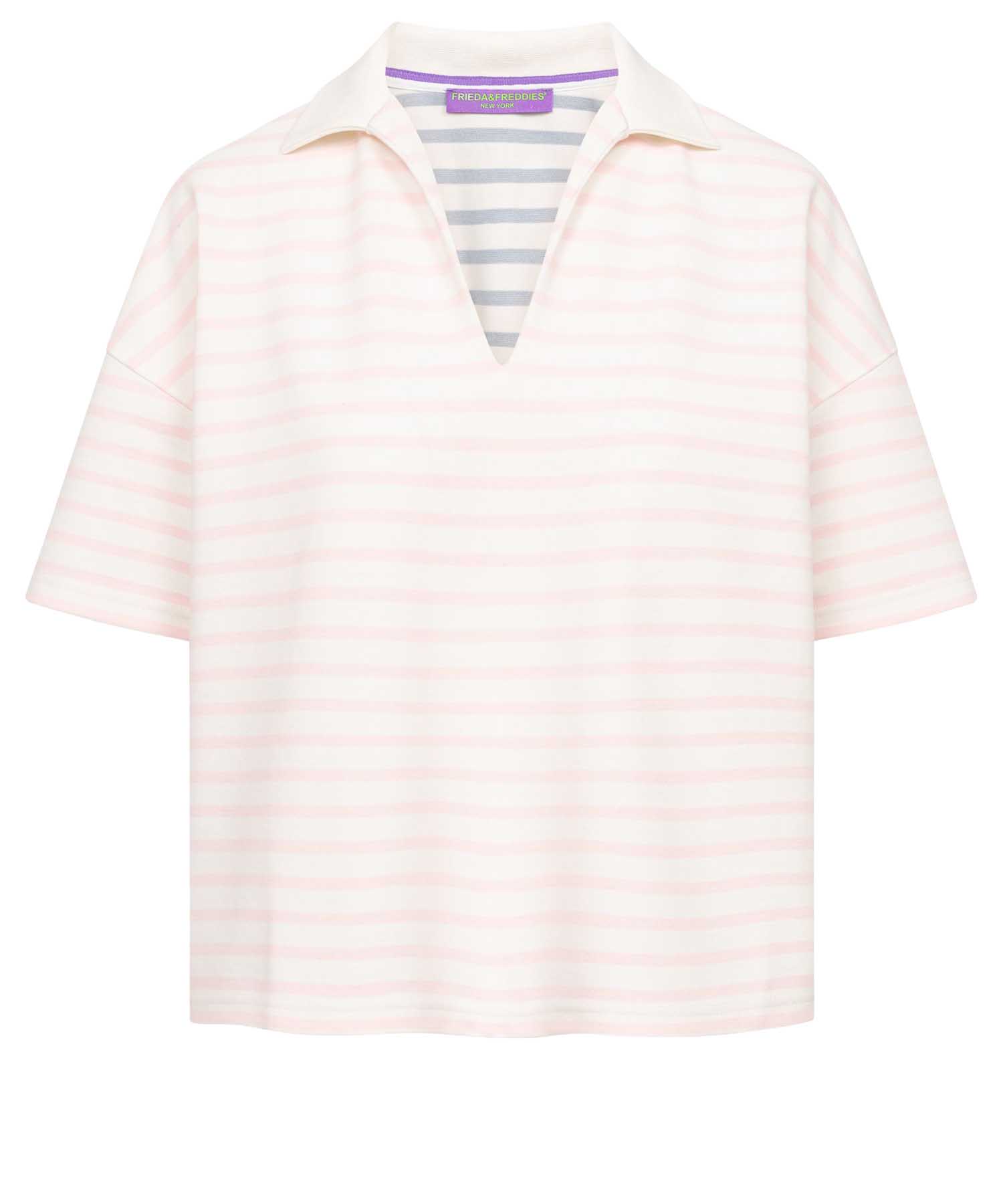 Frieda & Freddies Poloshirt – Gestreift | Viskosemischung
