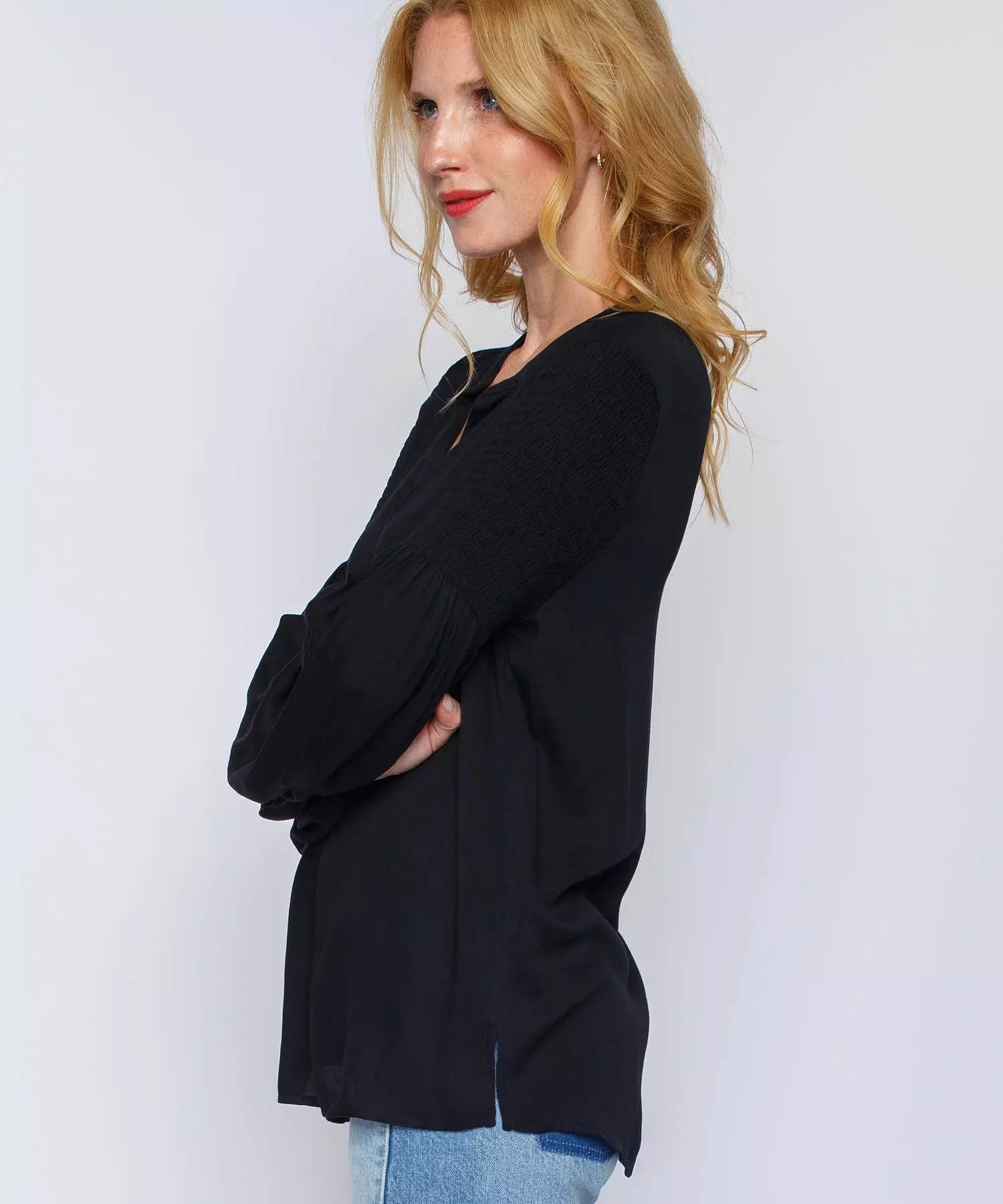 Emily van den Bergh Bluse in Schwarz aus Viskose