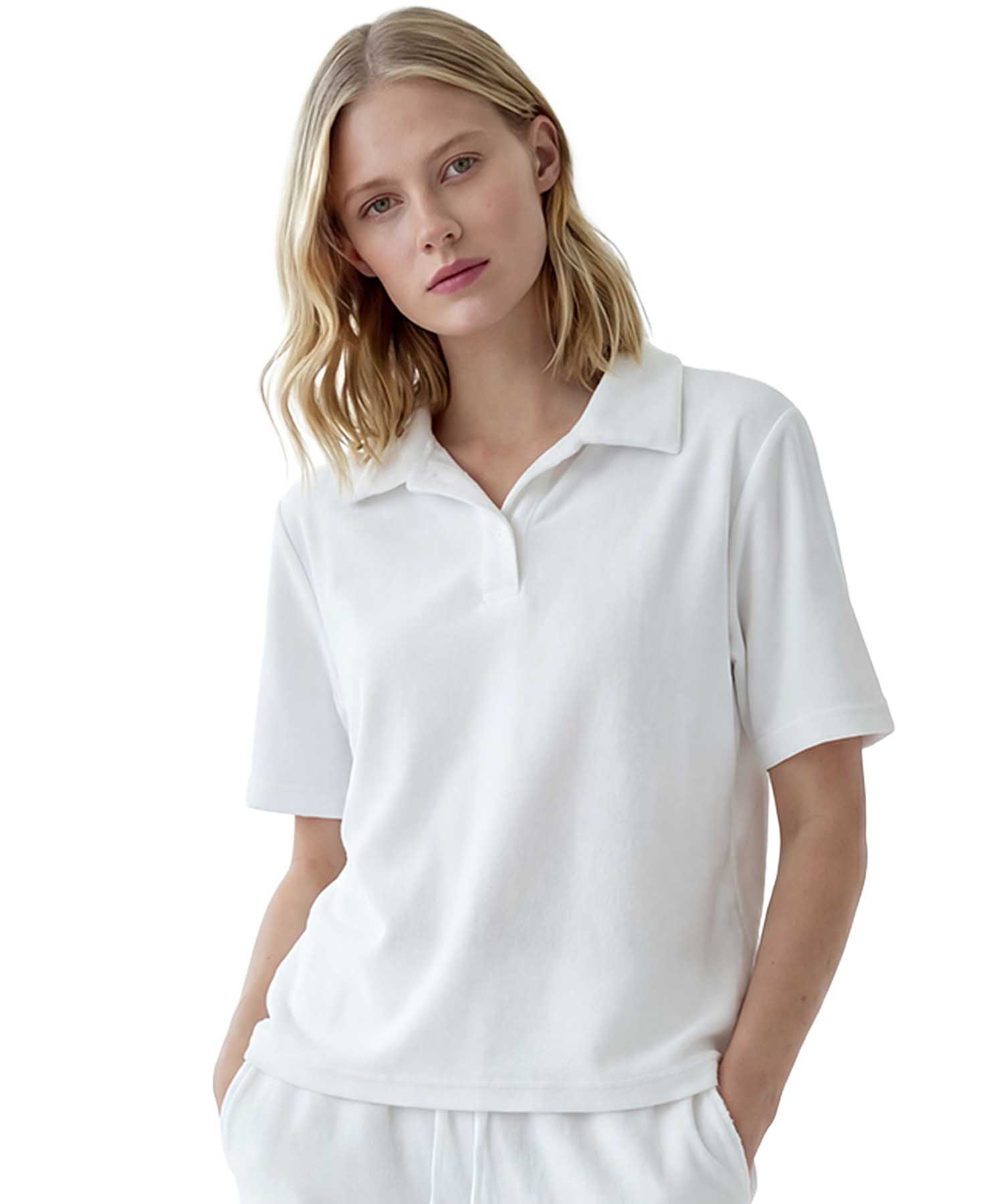 You Too Poloshirt Emma aus Frottier in Weiss | Modehaus Wörmann