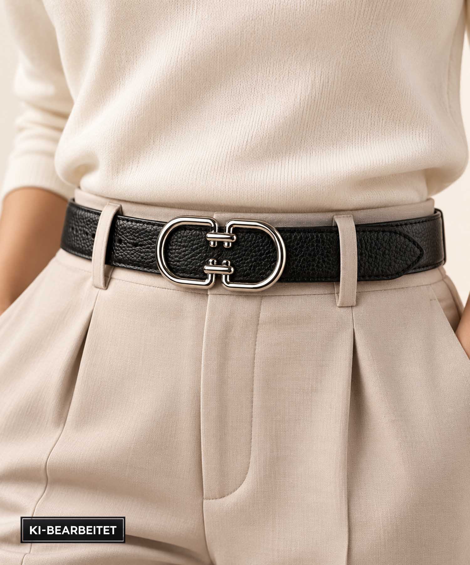 Ledergürtel aus Rindsleder 4 cm mit Doppelschließe | Modehaus Wörmann