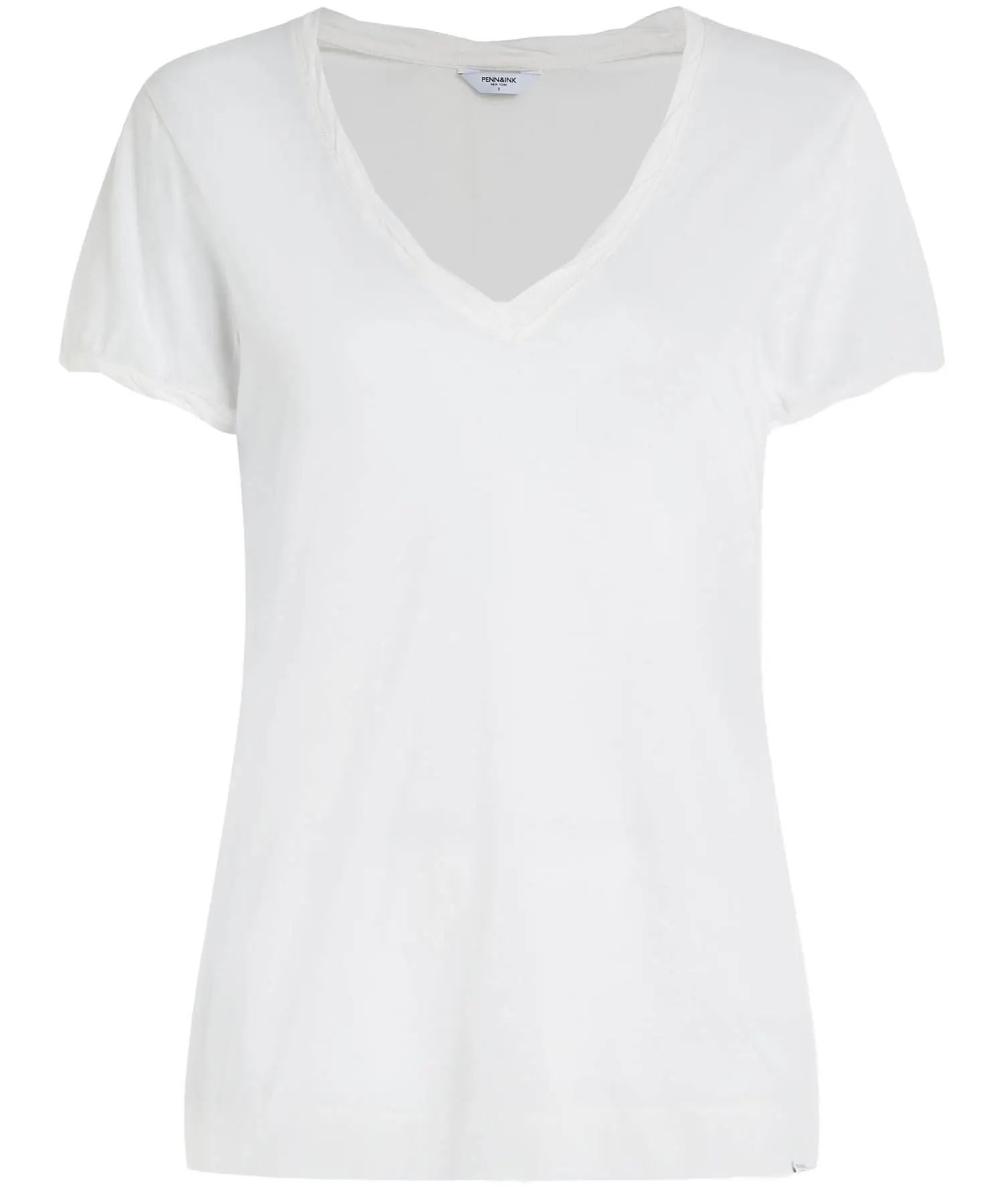 Penn and Ink leichtes Shirt mit V-Ausschnitt aus Baumwolle