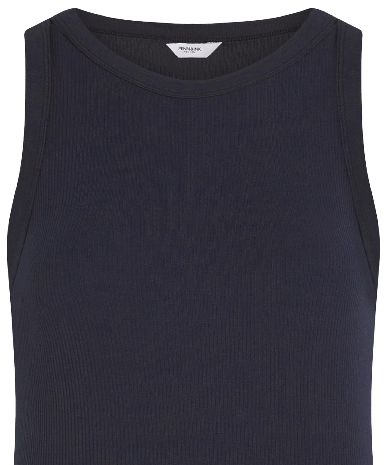 PENN&INK N.Y Top aus Baumwolle in Rippenstruktur in navy
