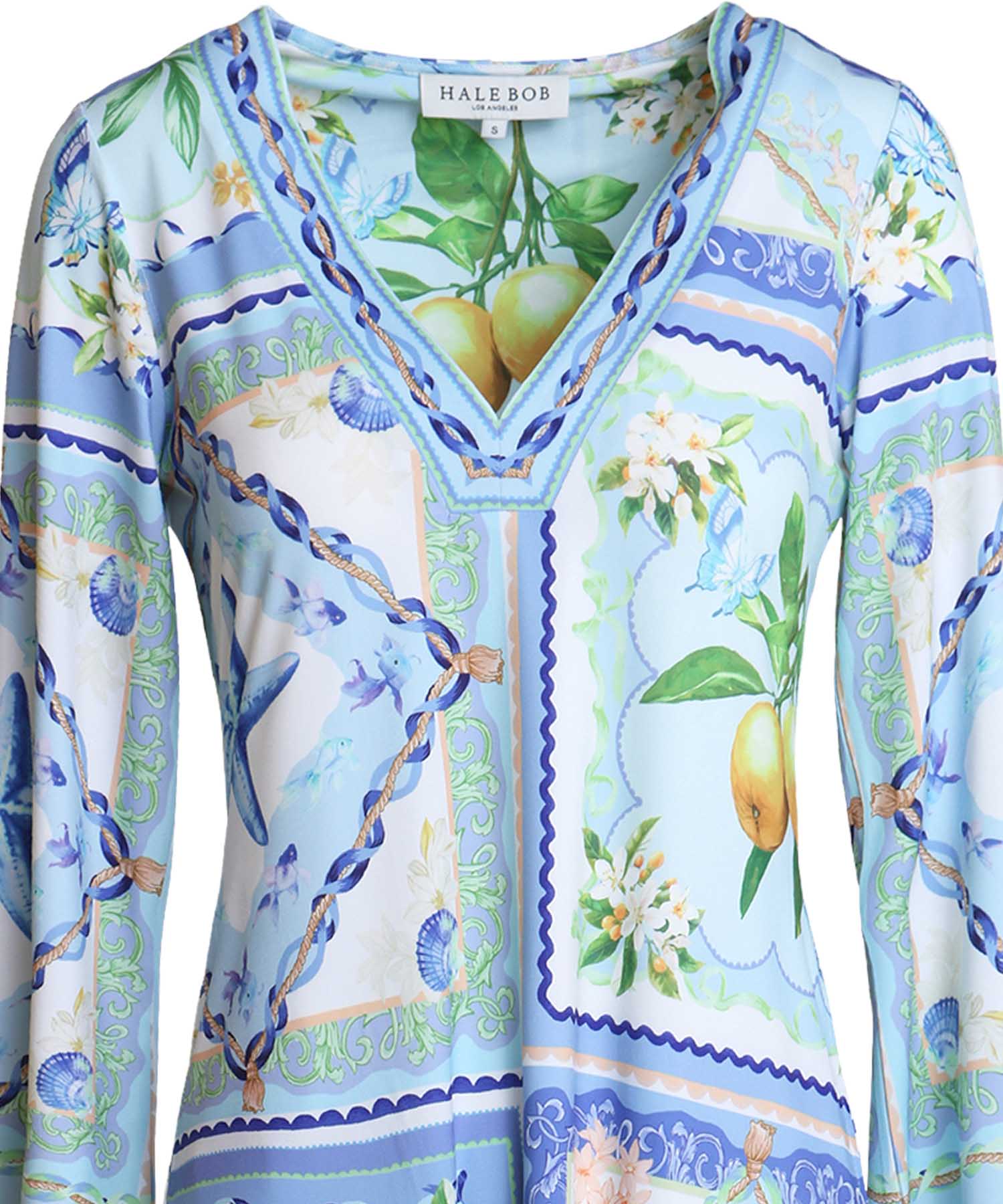 Hale Bob Kleid aus Jersey mit Print in blau – Damenkleid aus Los Angeles