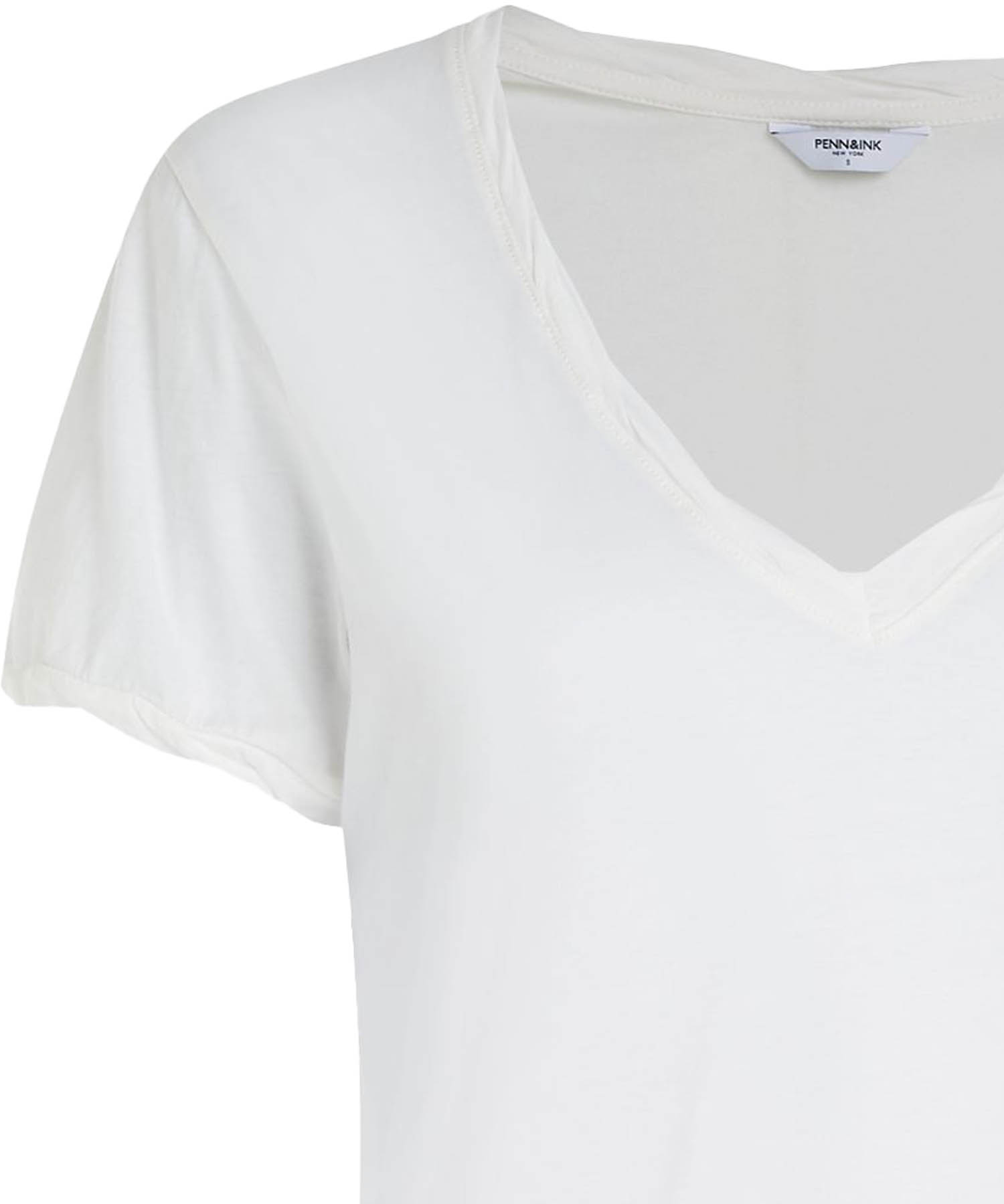 Penn and Ink leichtes Shirt mit V-Ausschnitt aus Baumwolle