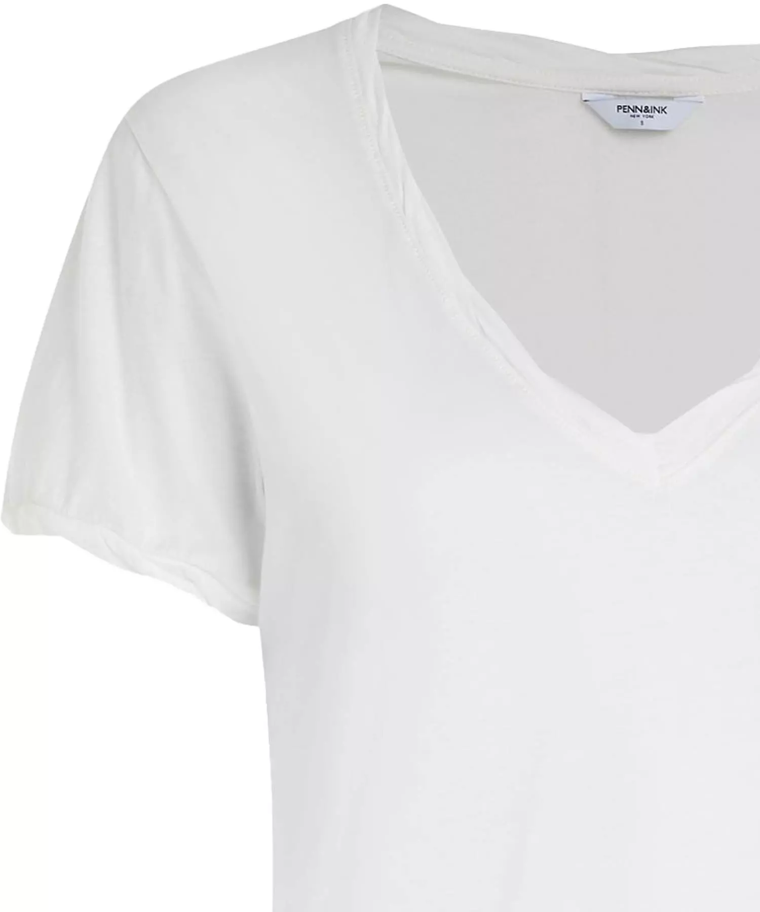 Penn and Ink leichtes Shirt mit V-Ausschnitt aus Baumwolle