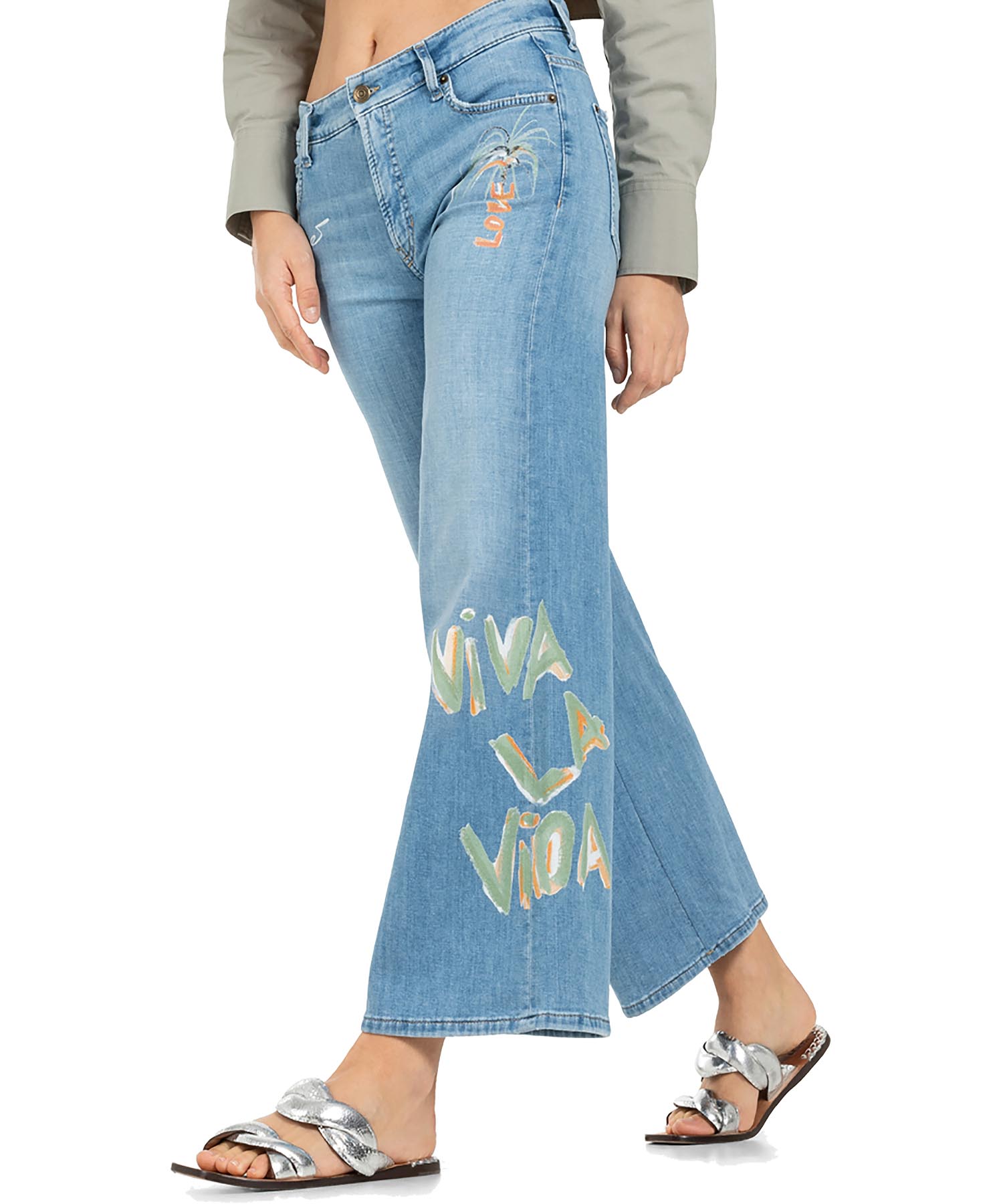 Cambio Jeans Palazzo | weite Jeans mit Motiv der Künstllerin Lilli Grill Cambio Jeans Palazzo | weite Jeans mit Motiv der Künstllerin Lilli Grill