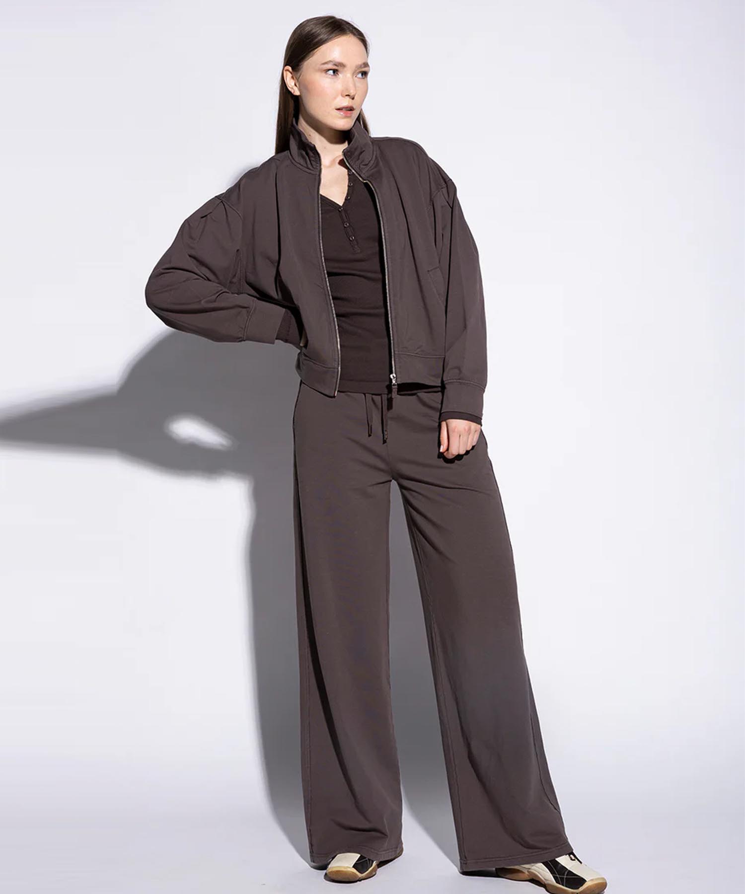 Hose Kim aus Jersey in braun