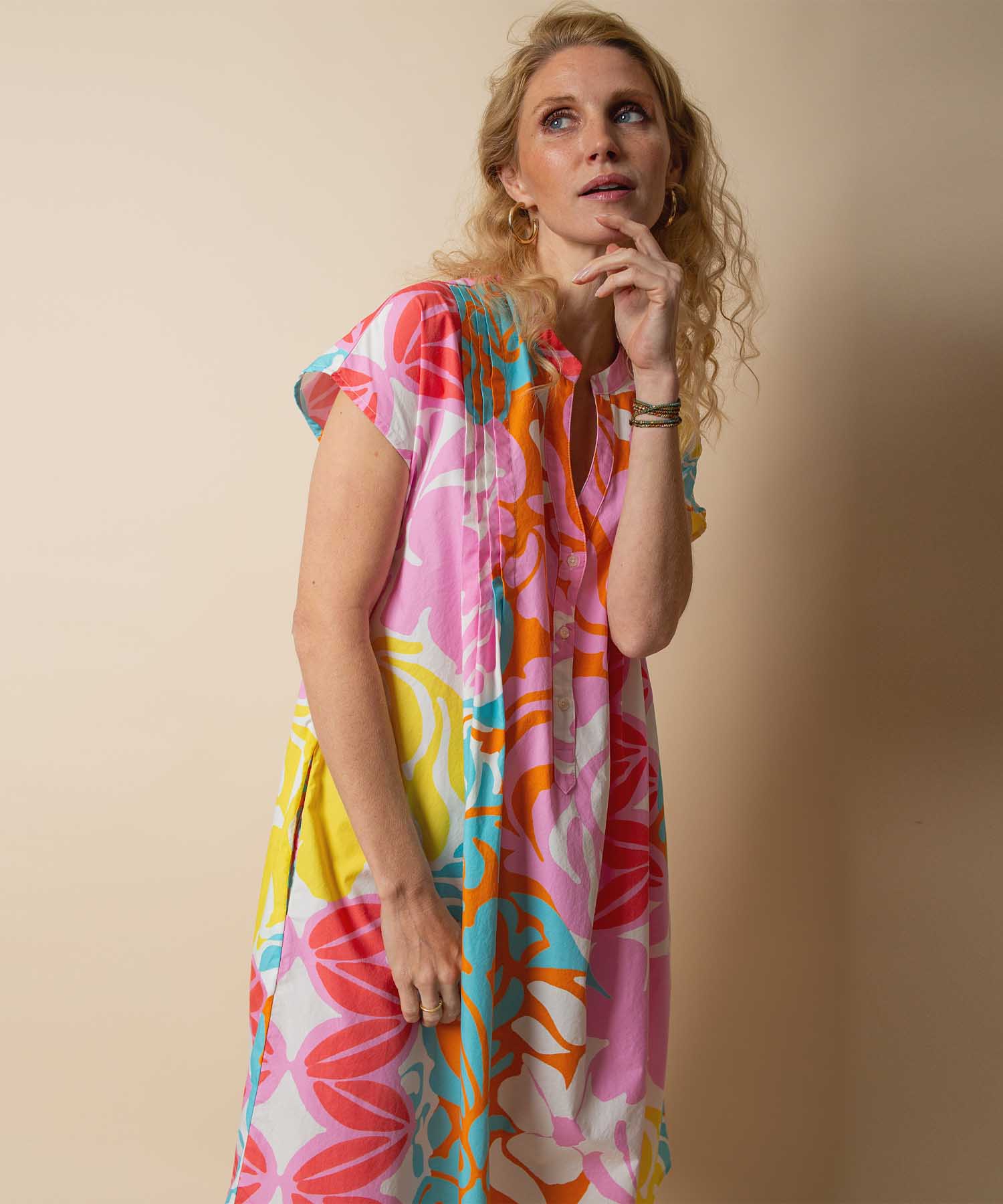 Emily van den Bergh Kleid aus reiner Baumwolle im Retro Print | Modehaus Wörmann