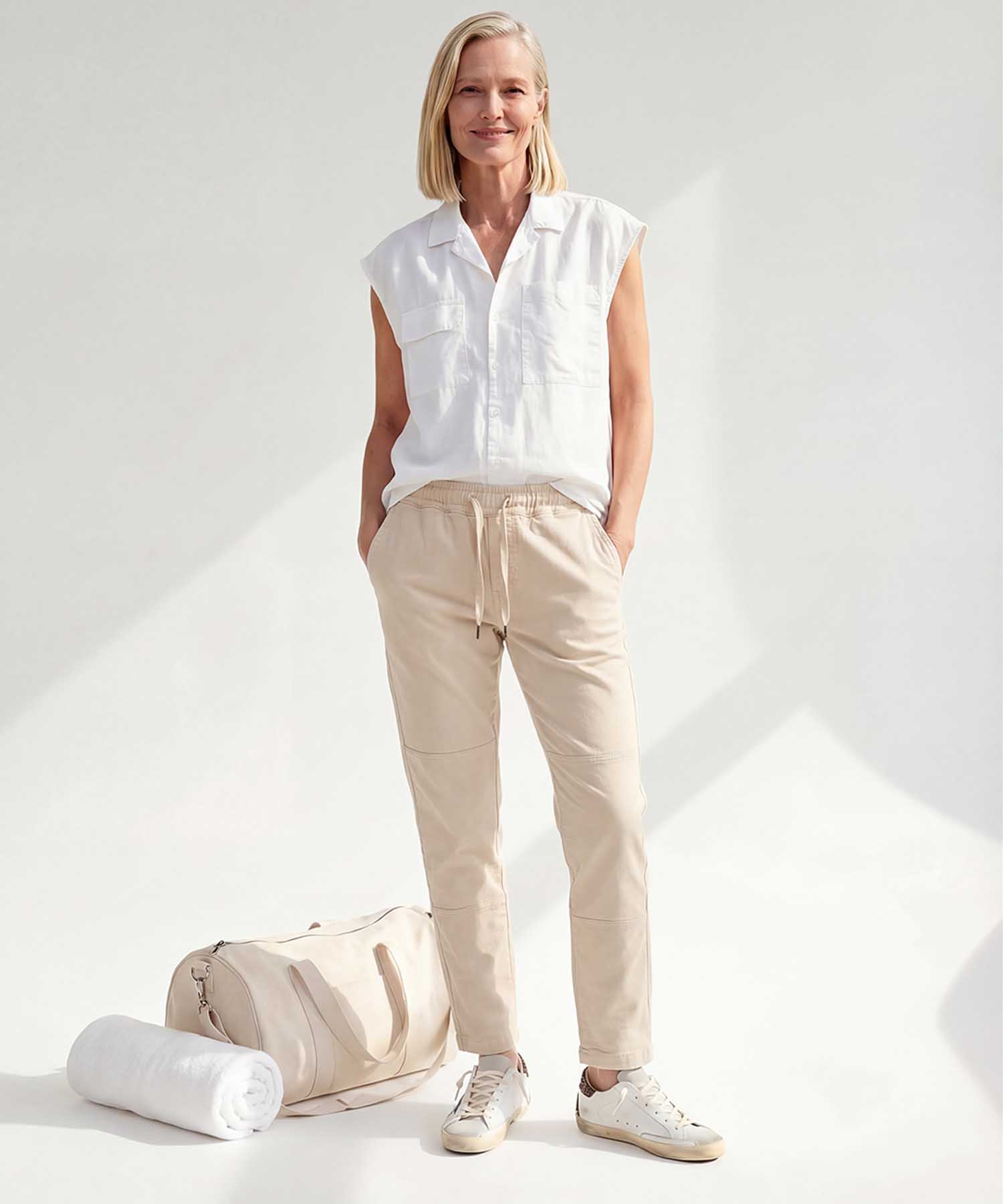 You Too | YOU TWO Pant in sand Nobile Washed | Modehaus Wörmannn