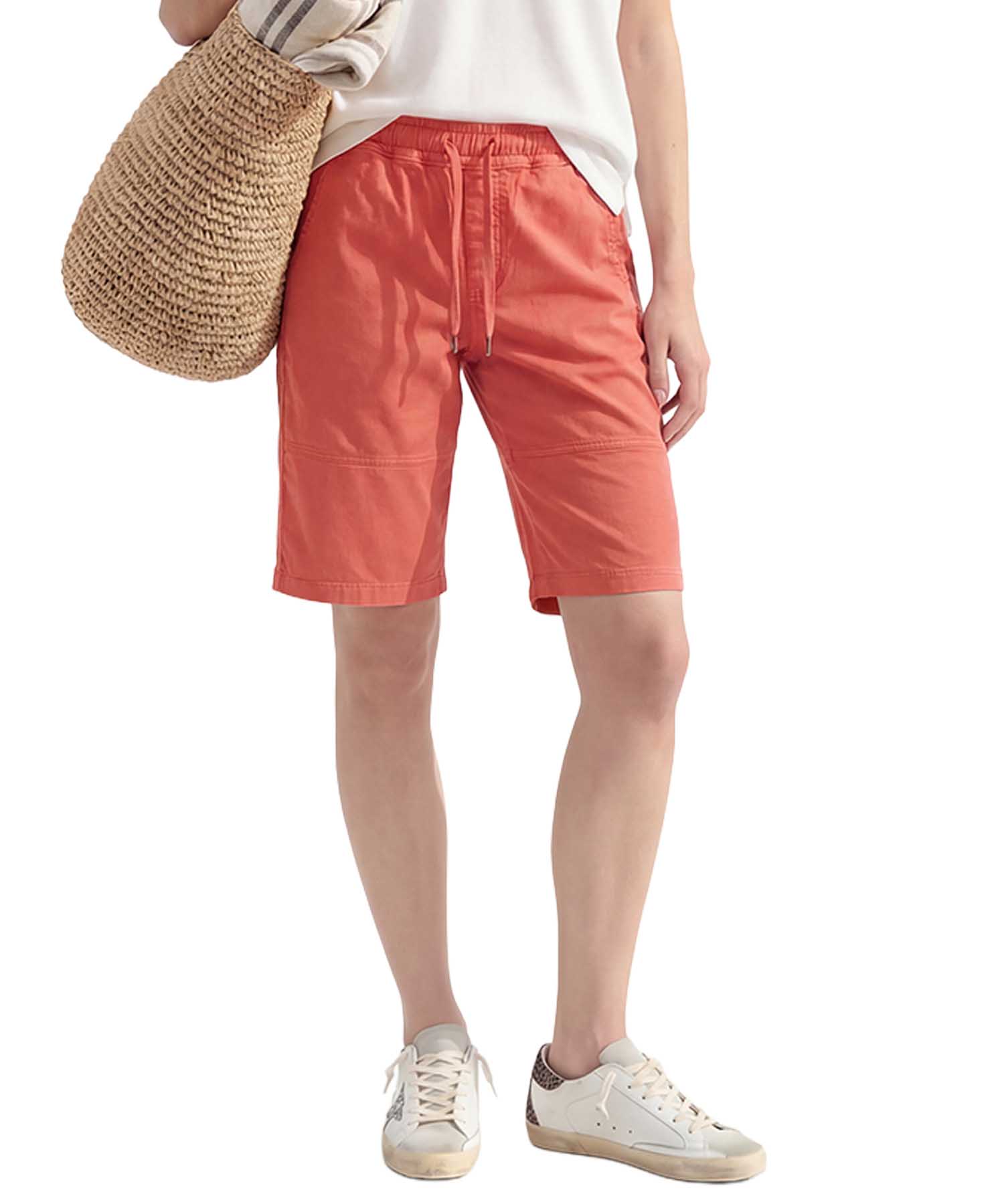 You Too – YOU TWO Shorts im Materialmix in Sunset Red