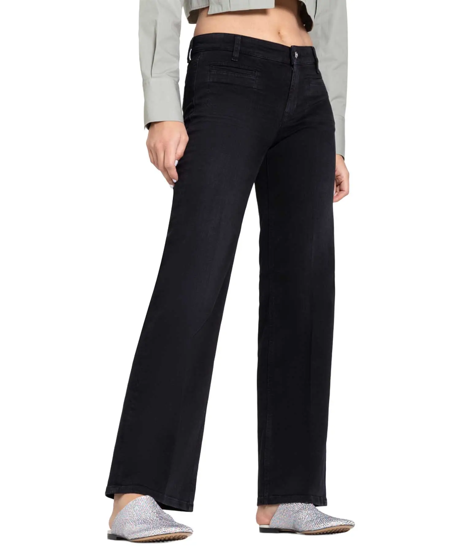 Cambio Jeans Tess  | Schwarz | Wide-Fit | 33 Inch