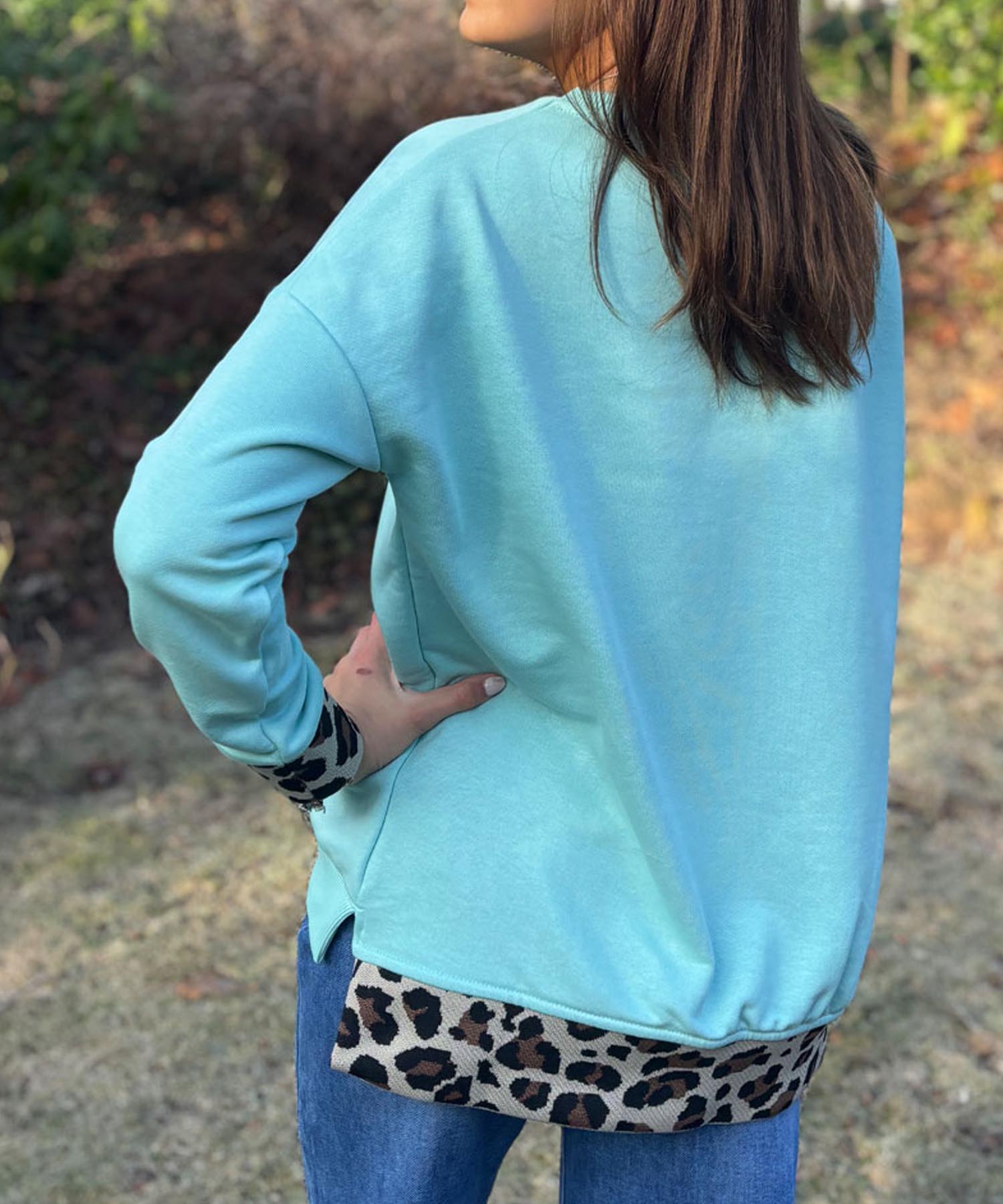 Miss Goodlife Sweat Namasté Leo in hellblau