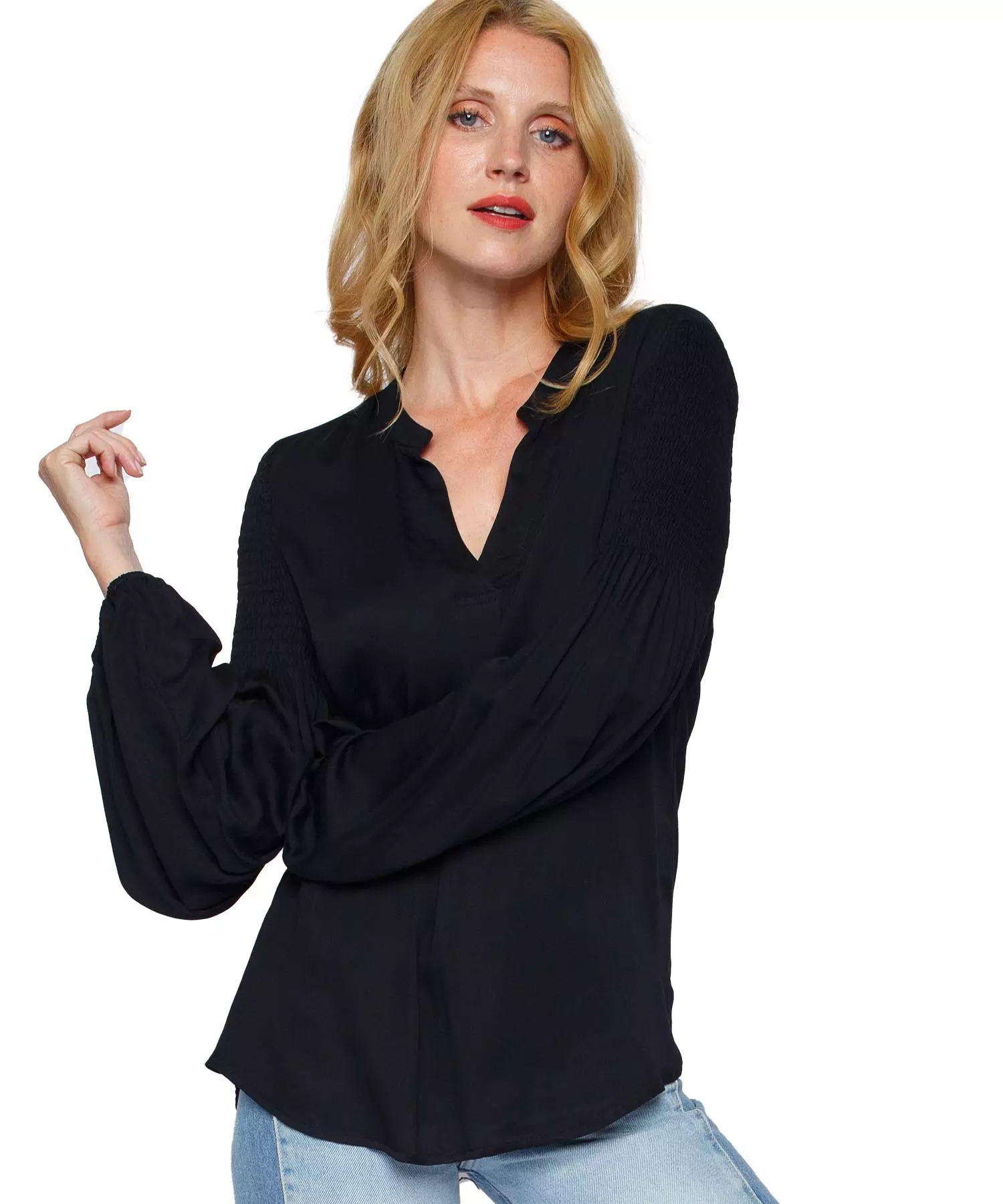 Emily van den Bergh Bluse in Schwarz aus Viskose