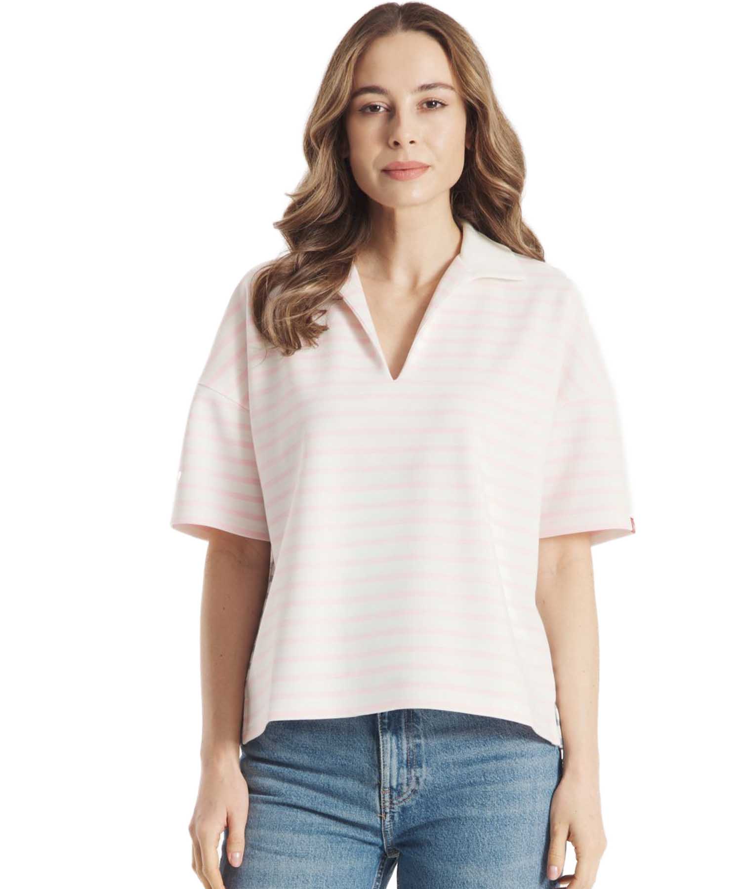 Frieda & Freddies Poloshirt – Gestreift | Viskosemischung