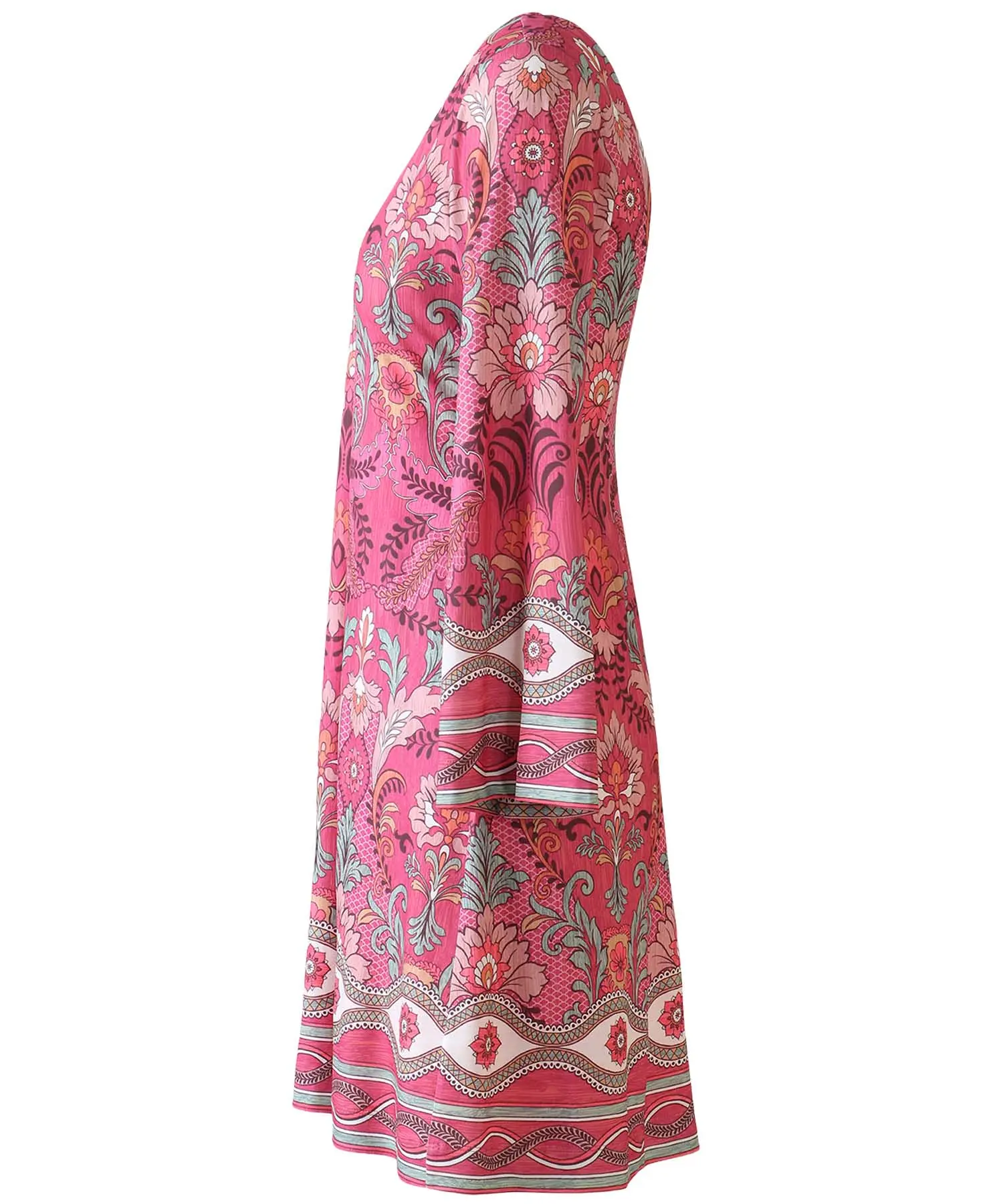 Hale Bob - Kleid  | Blumen-Druck in Rot-Tönen | 3/4-Arm