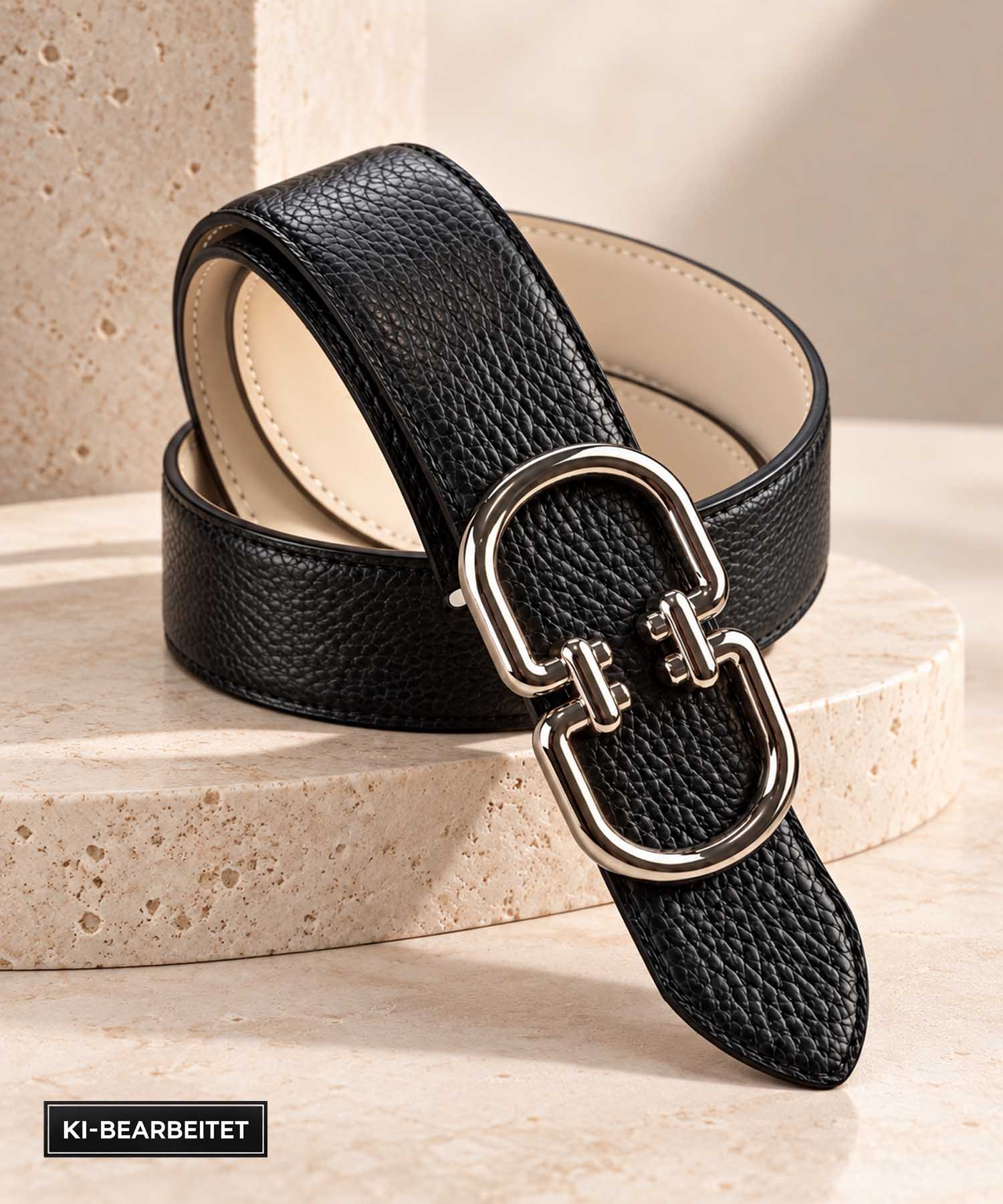 Ledergürtel aus Rindsleder 4 cm mit Doppelschließe | Modehaus Wörmann
