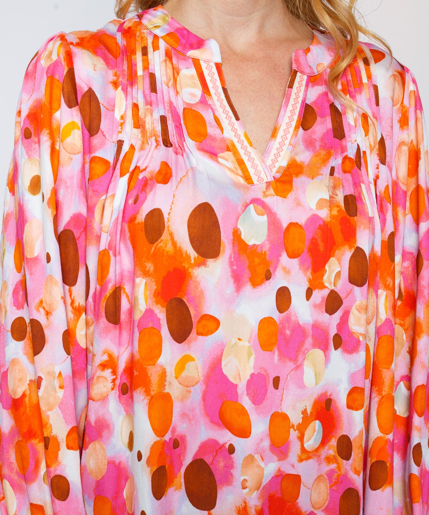 Emily van den Bergh Bluse pink red dots