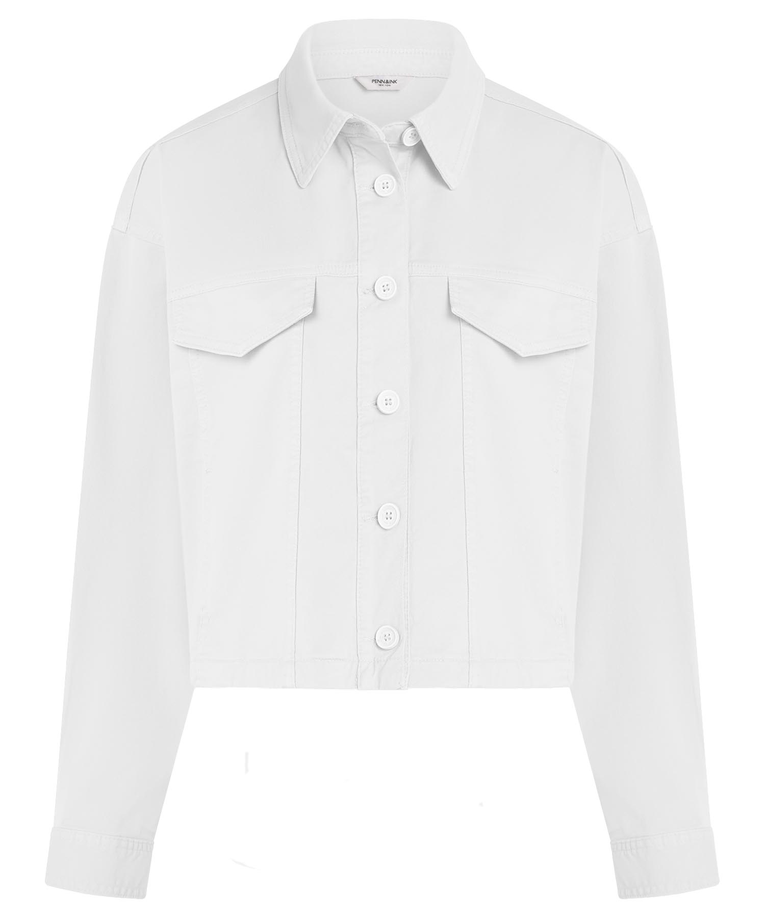 Penn and Ink lässige Jeansjacke in weiss