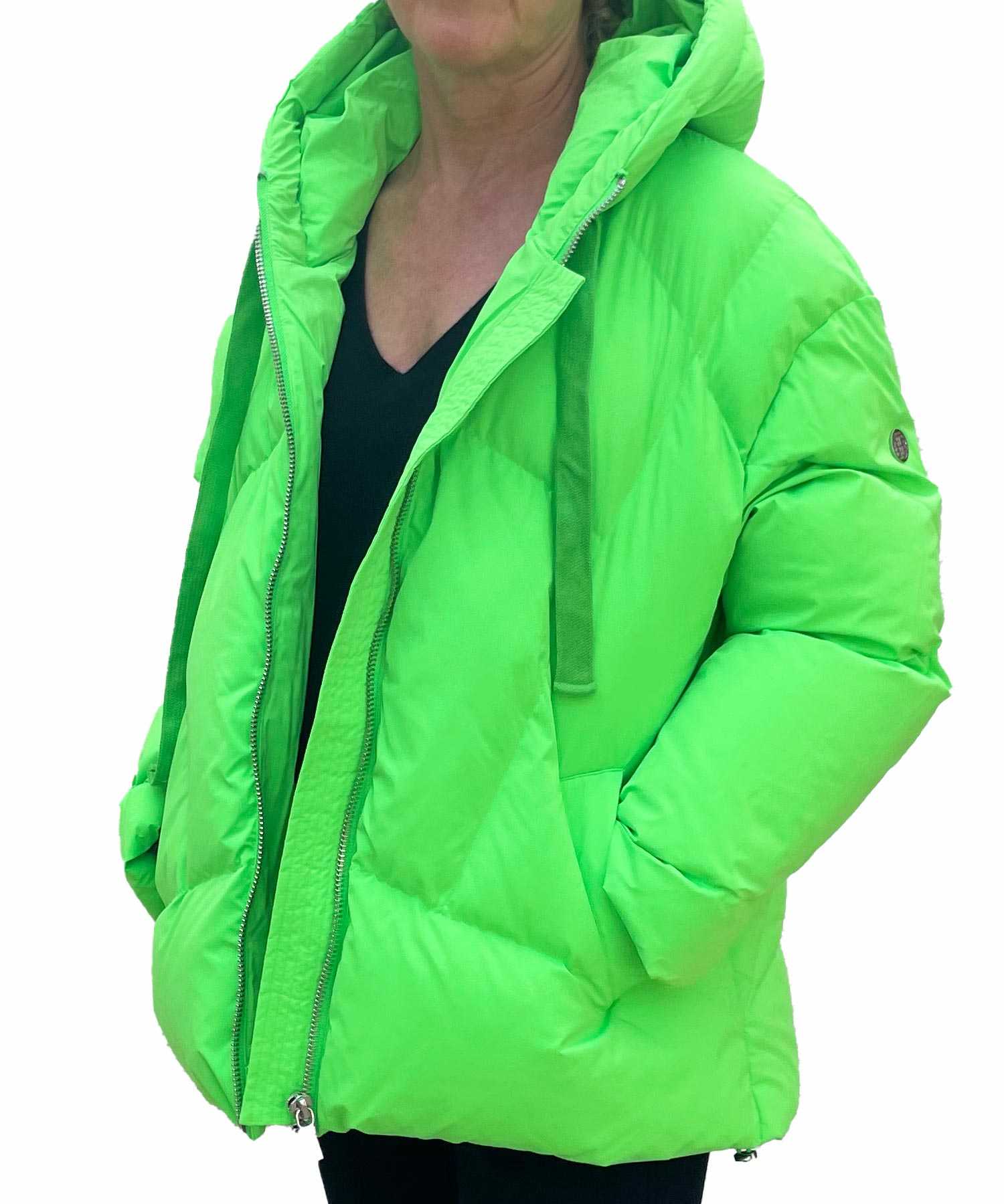 Blonde Jacke Mia in green neon