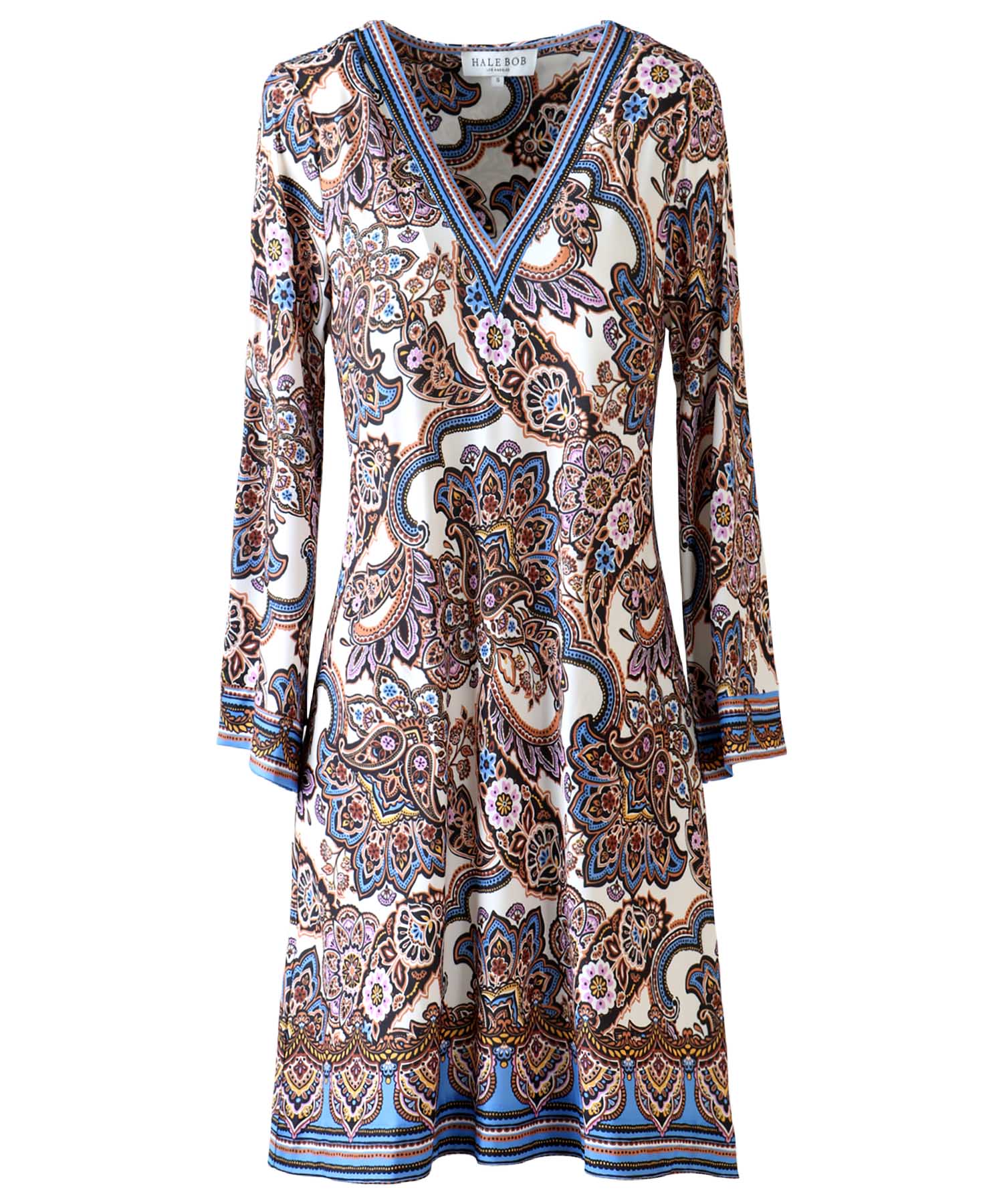 Hale Bob - Kleid Laylah  | Blau-Brauner Blumendruck