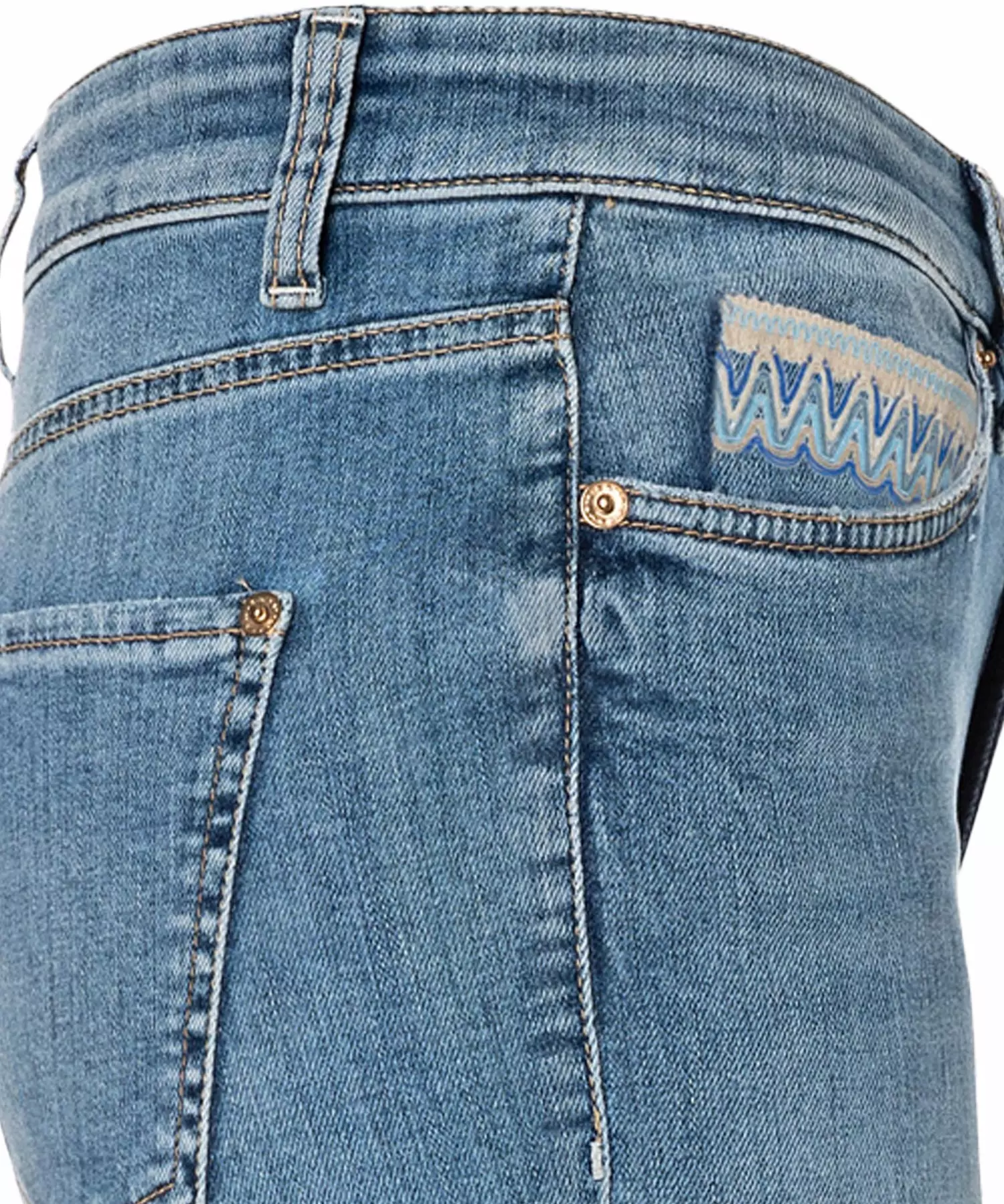 Jeans Piper short von Cambio in mittelblauer Waschung