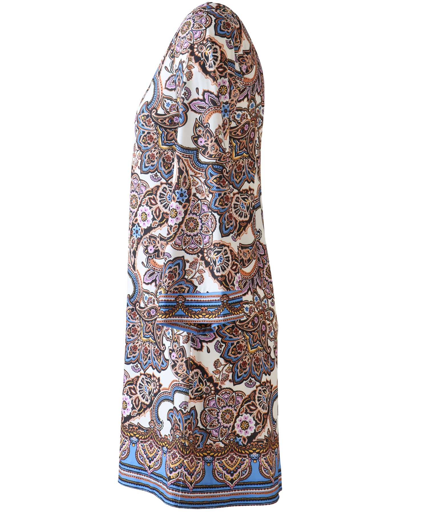 Hale Bob - Kleid Laylah  | Blau-Brauner Blumendruck