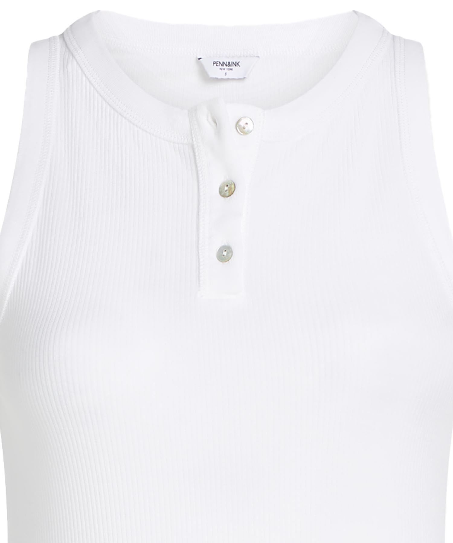 Penn & Ink Top  – Rippjersey Damen Top mit Knopfleiste