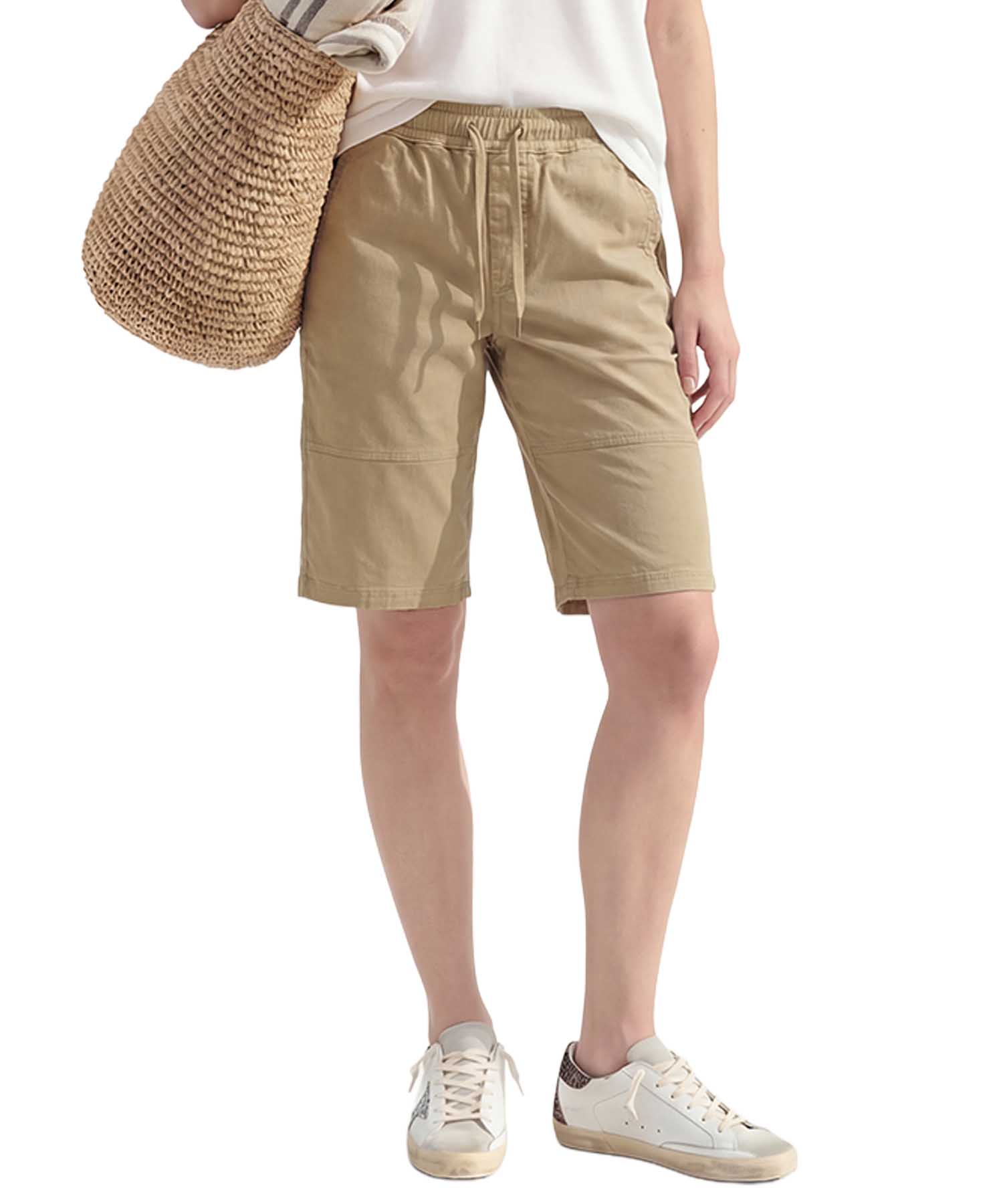 You Too – YOU TWO Shorts im Materialmix in Khaki