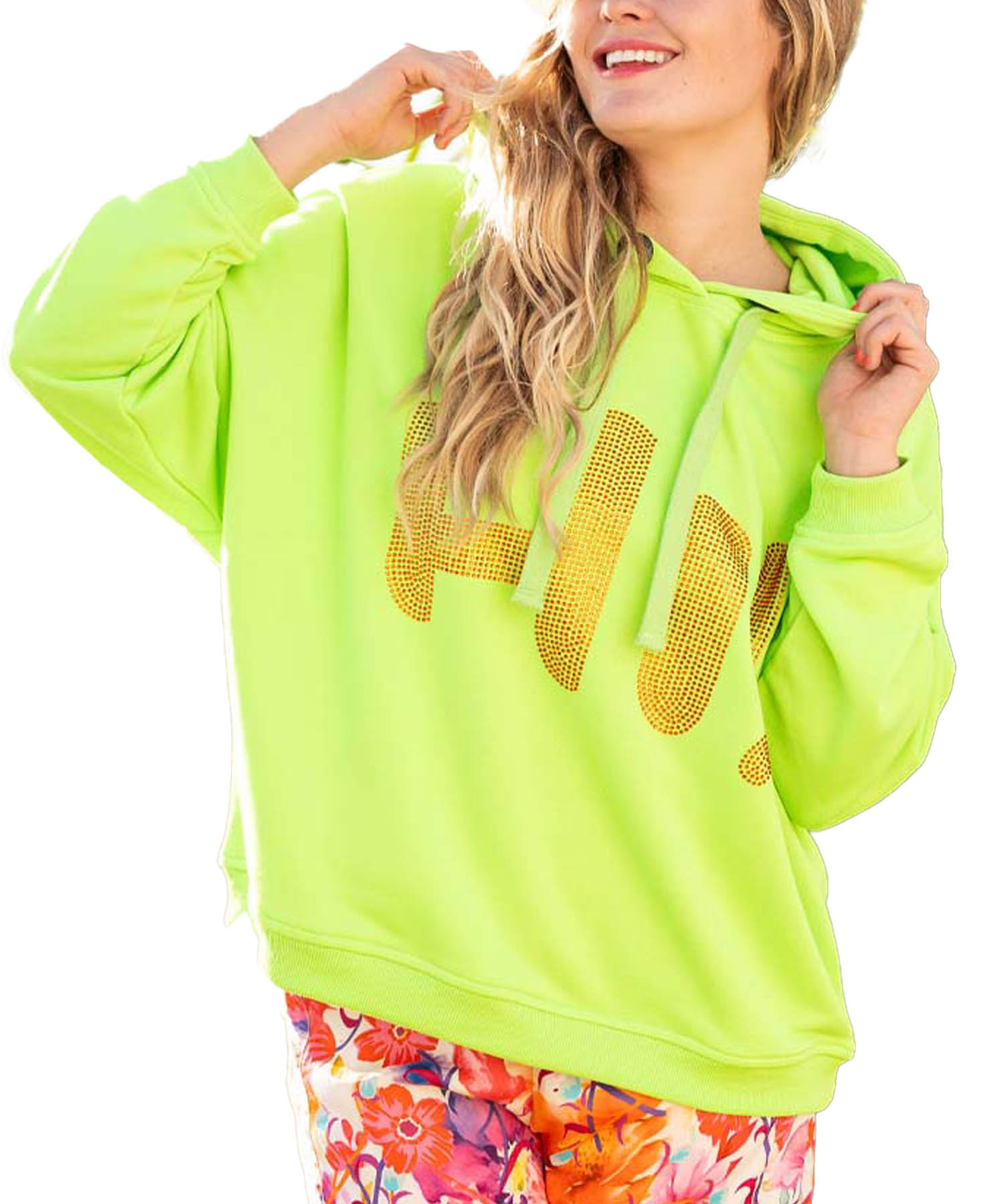 Miss Goodlife Hoodie Hi! Hi! in neon