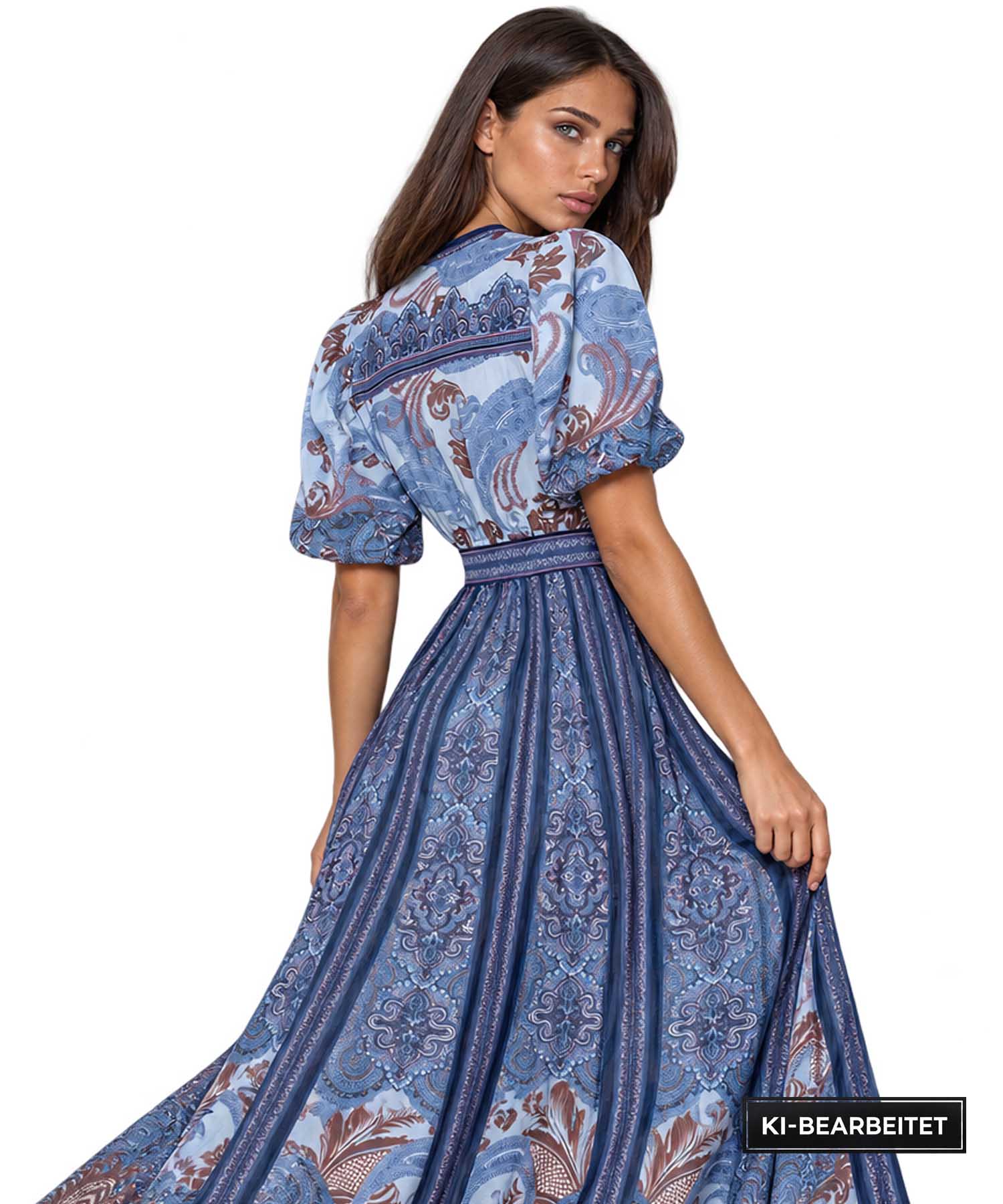 Hale Bob Maxikleid Liliosa Chiffon in Blau | Modehaus Wörmann