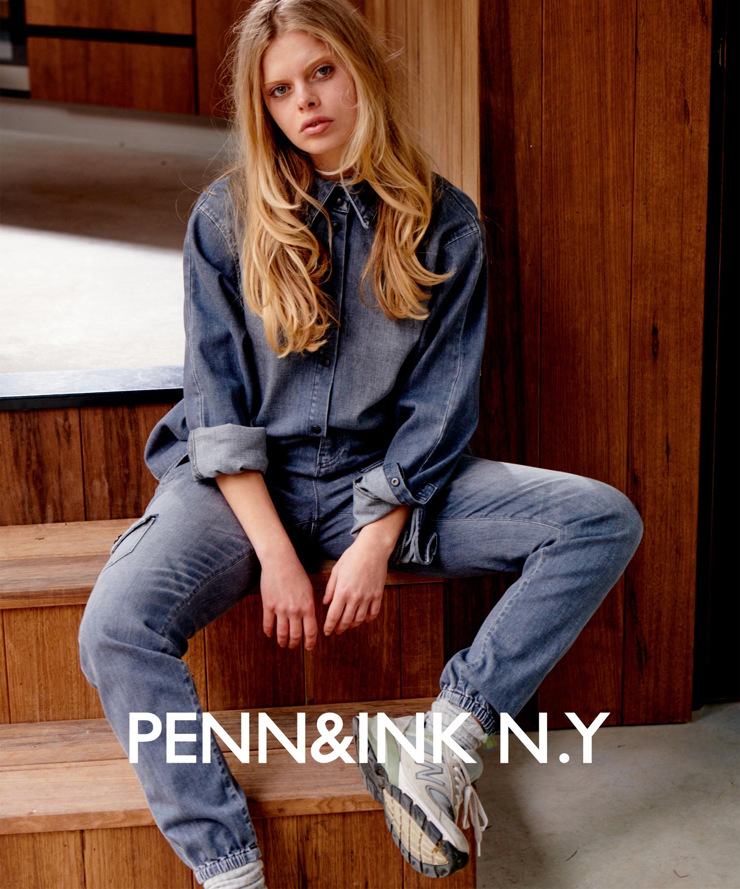 Penn & Ink Jeans grau