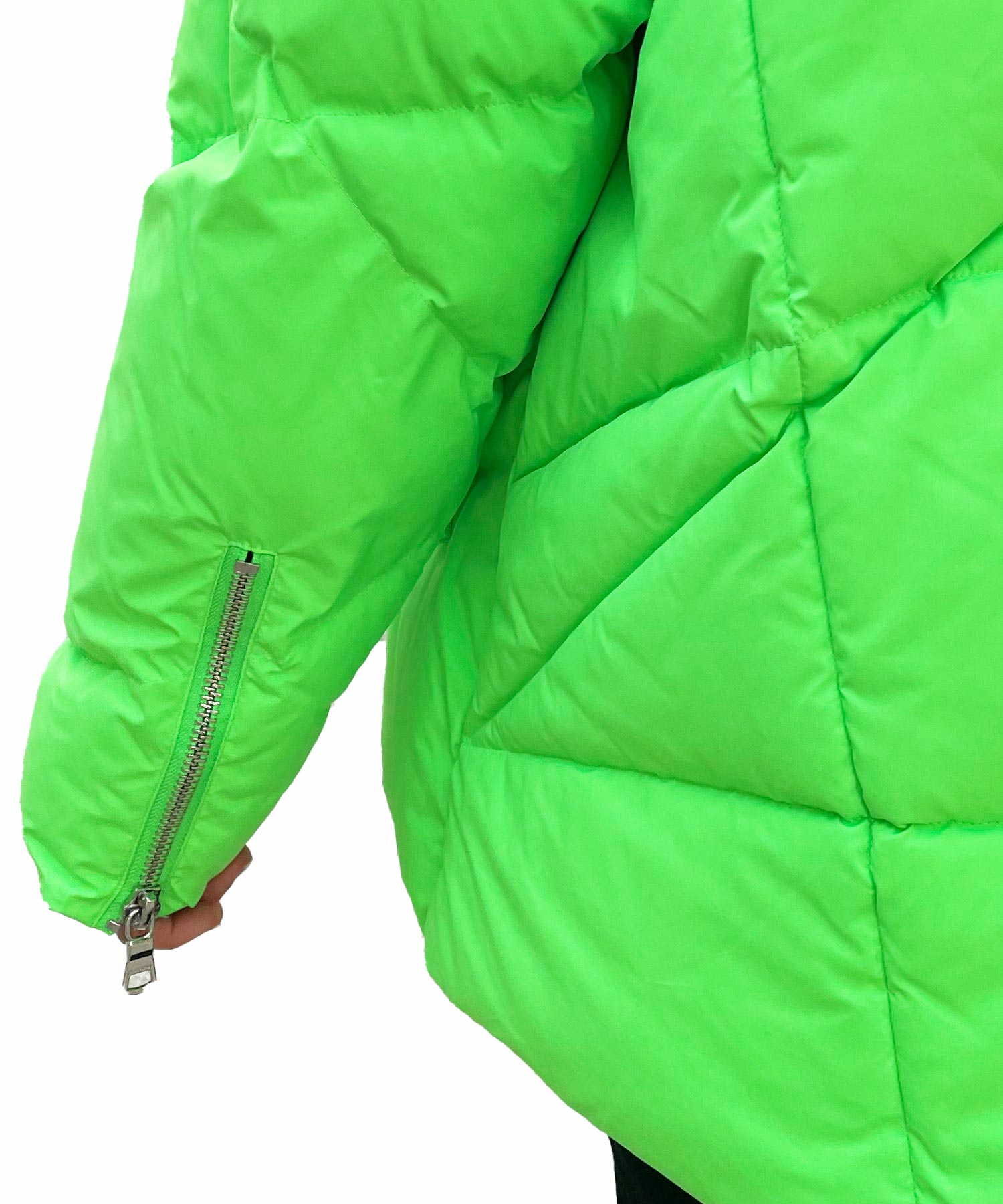 Blonde Jacke in green neon
