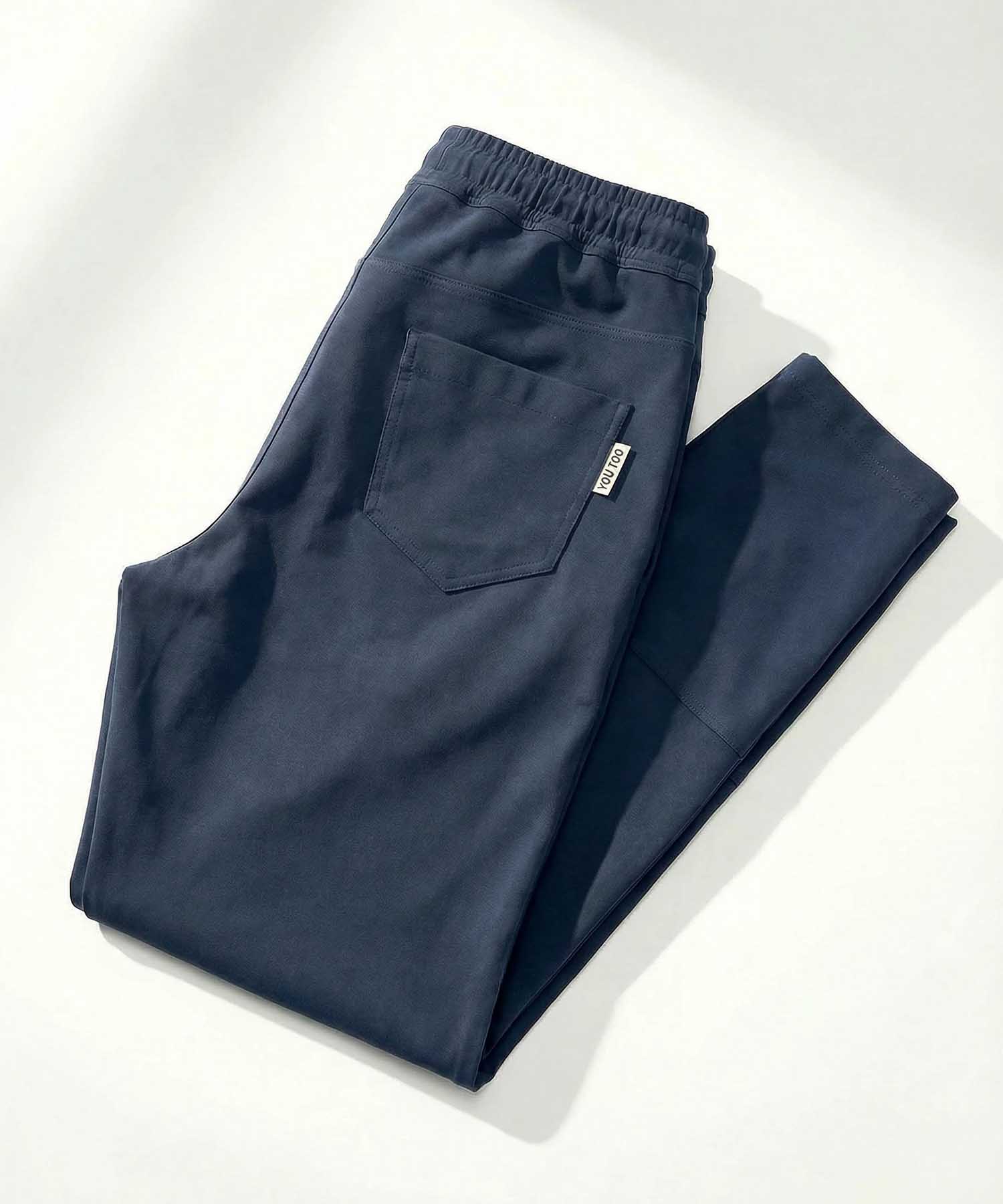 YOU TWO Hose im Materialmix in dunkelblau