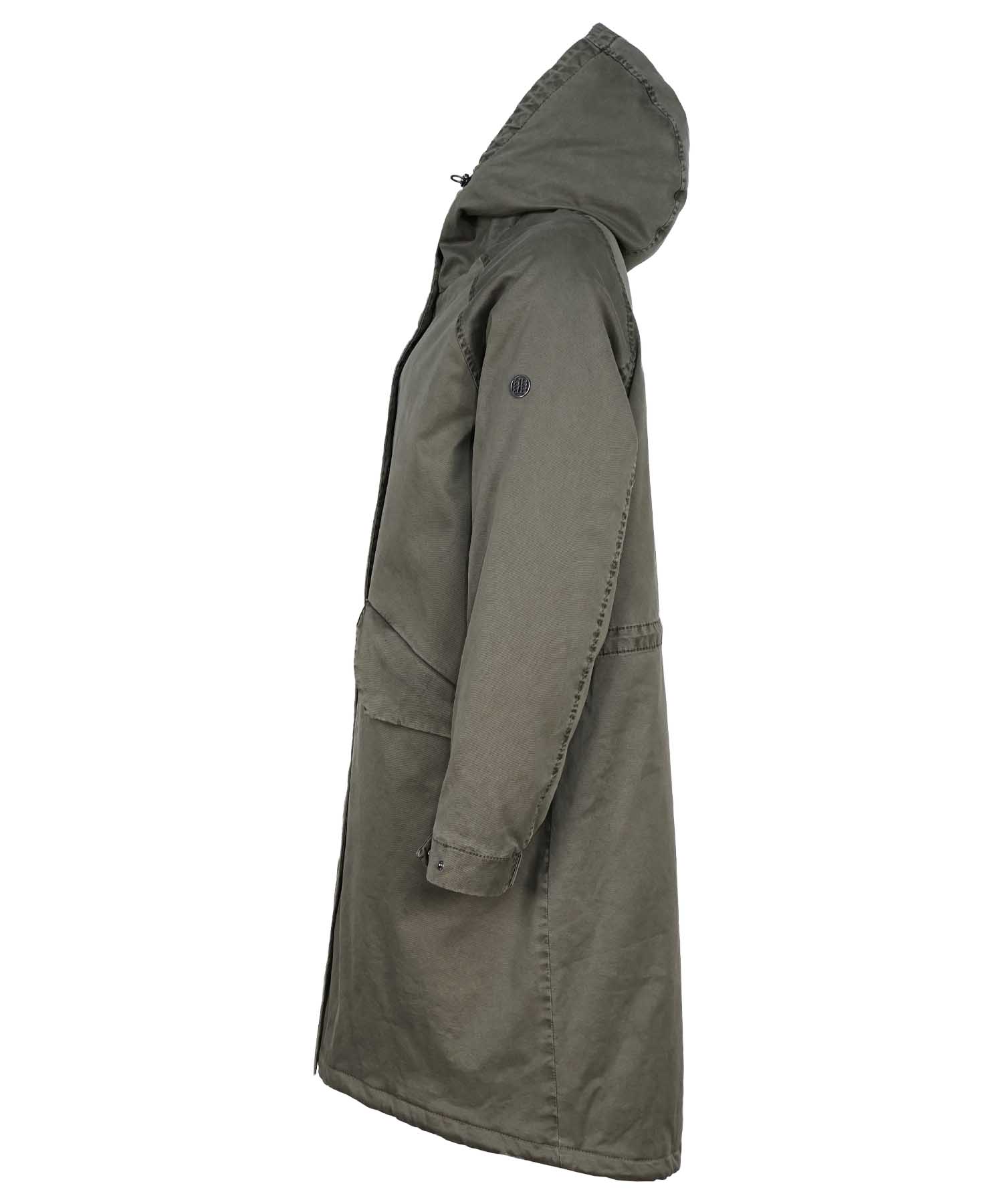 Blonde No. 8 Parka Emma in khaki mit Webpelzbesatz
