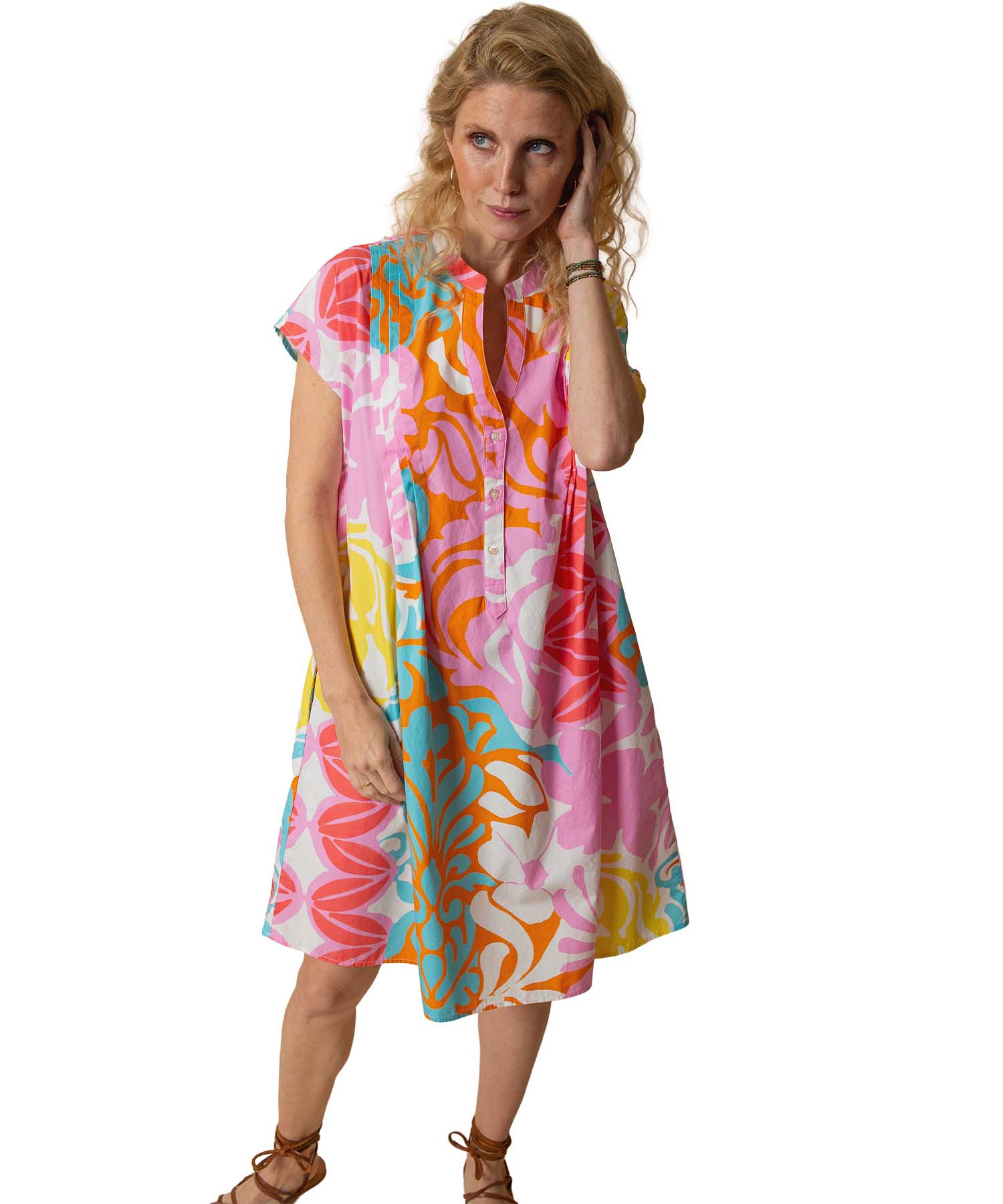 Emily van den Bergh Kleid aus reiner Baumwolle im Retro Print | Modehaus Wörmann
