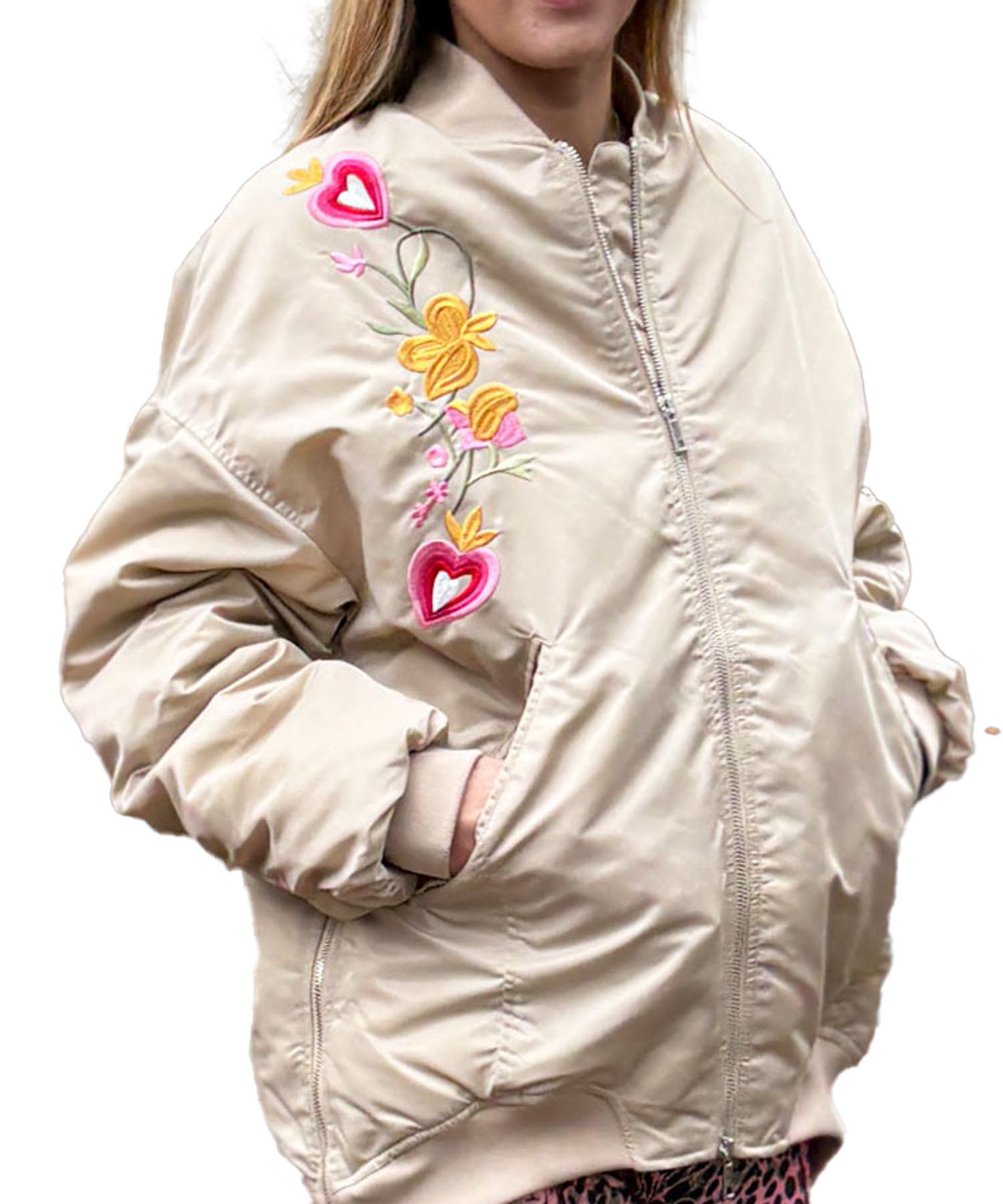 Miss Goodlife lässige Bomberjacke mit Stickerei