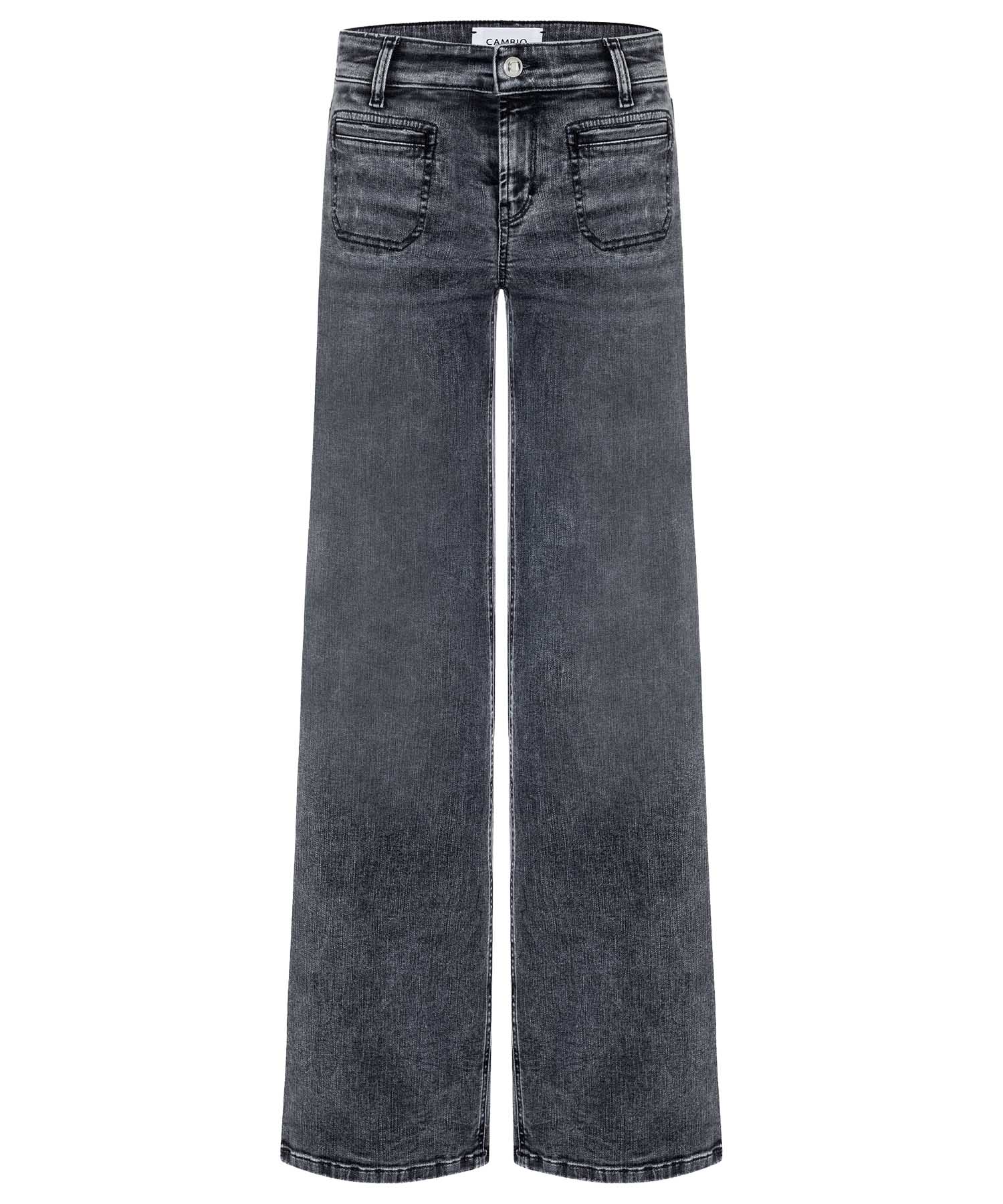 Cambio Jeans Tess |  weite Jeans für stilvolle Looks in schwarz-grauer Waschung