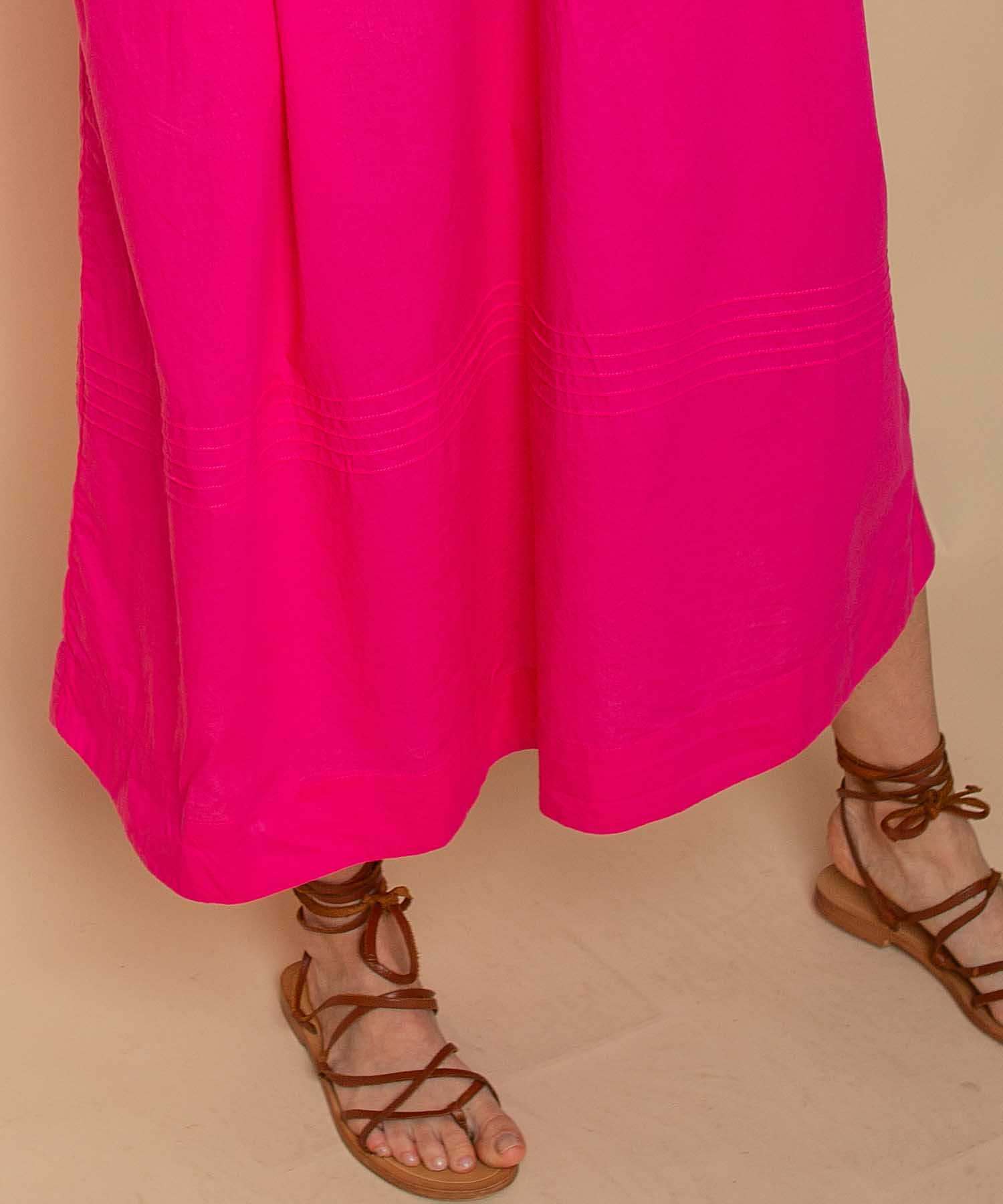 Emily van den Bergh Sommerkleid aus Baumwolle in leuchtendem Magenta | Modehaus Wörmann