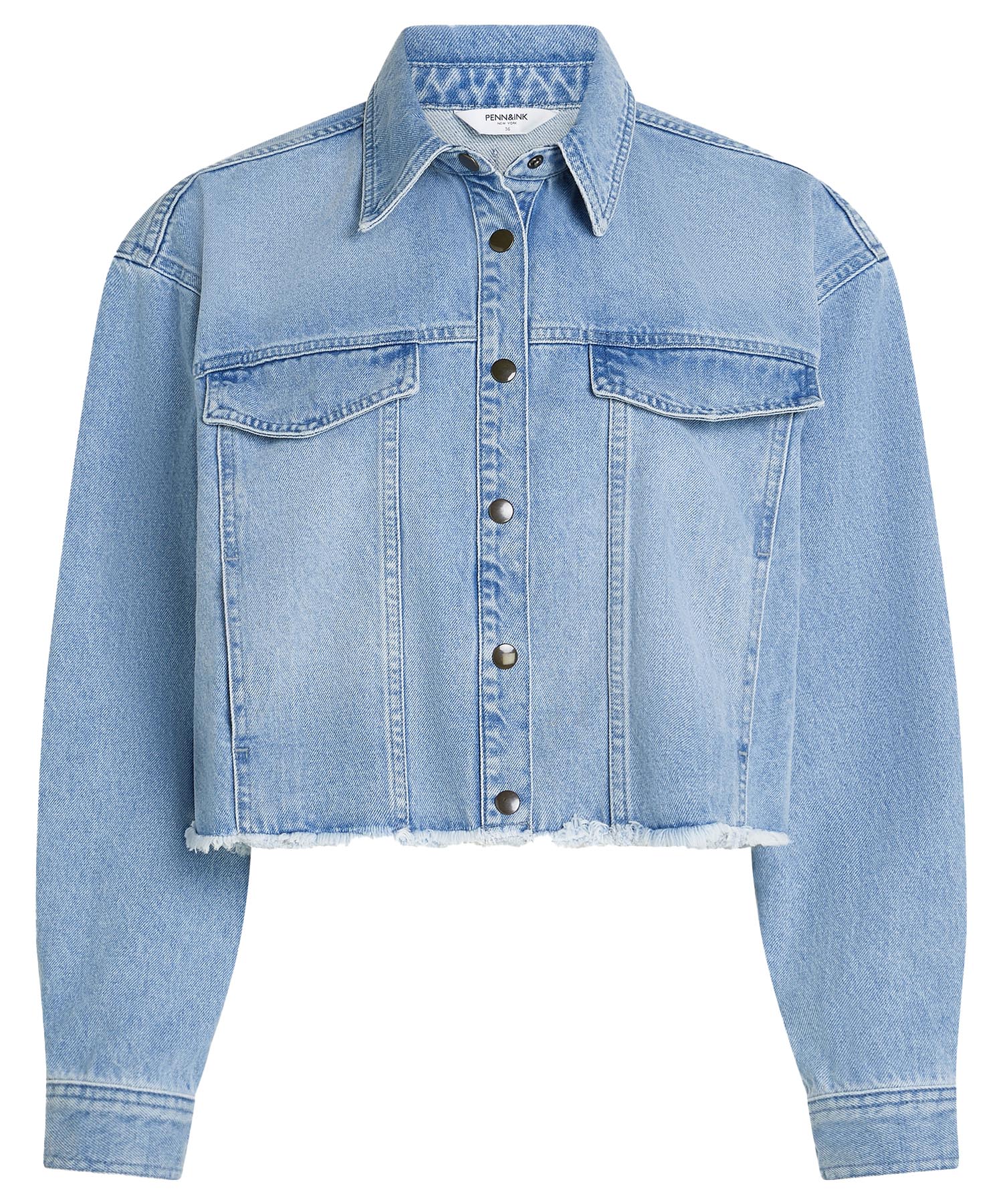 PENN&INK N.Y kurz und lässig geschnittene Jeansjacke