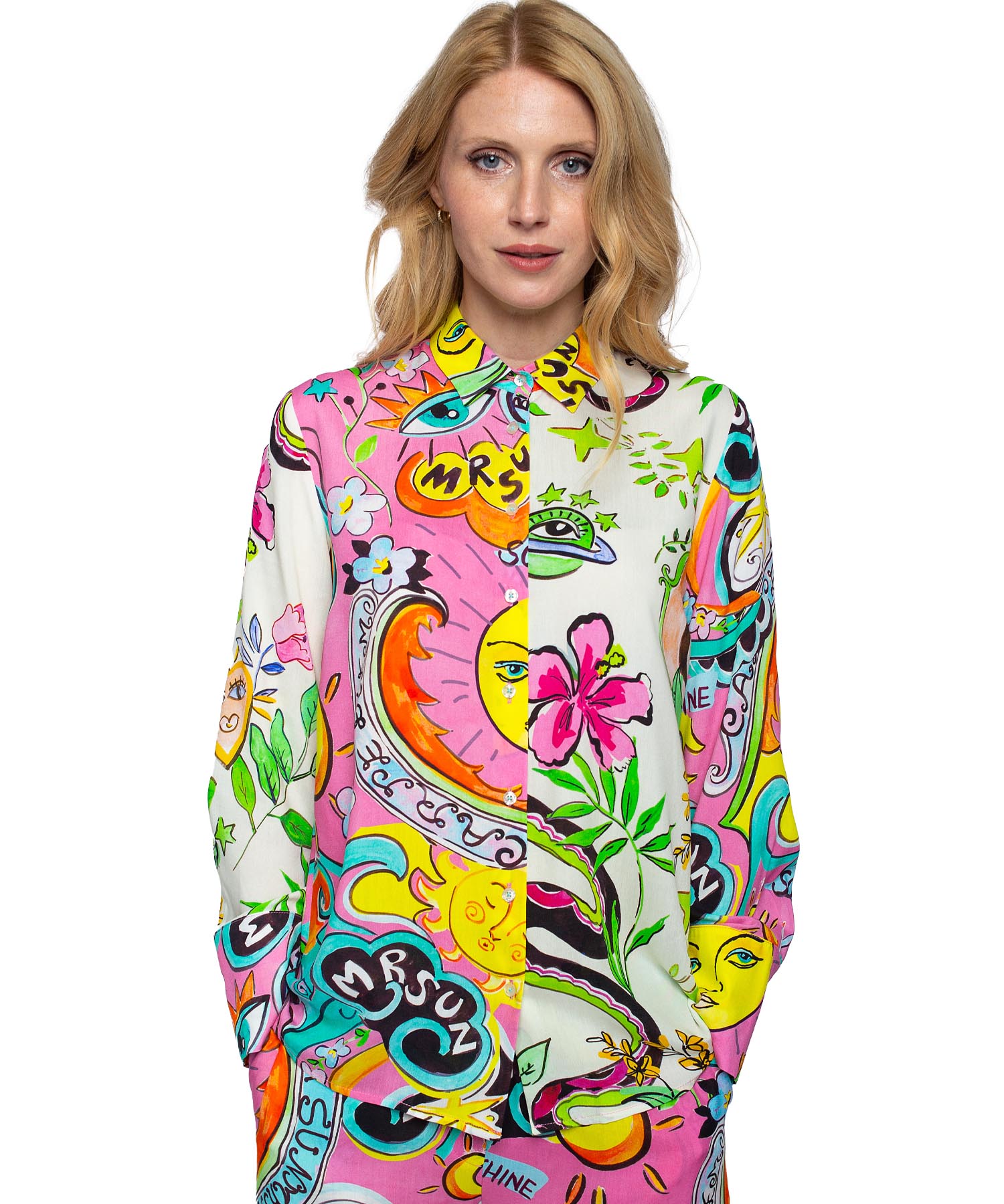 Emily van den Bergh Bluse im Pink Comic Mustermix