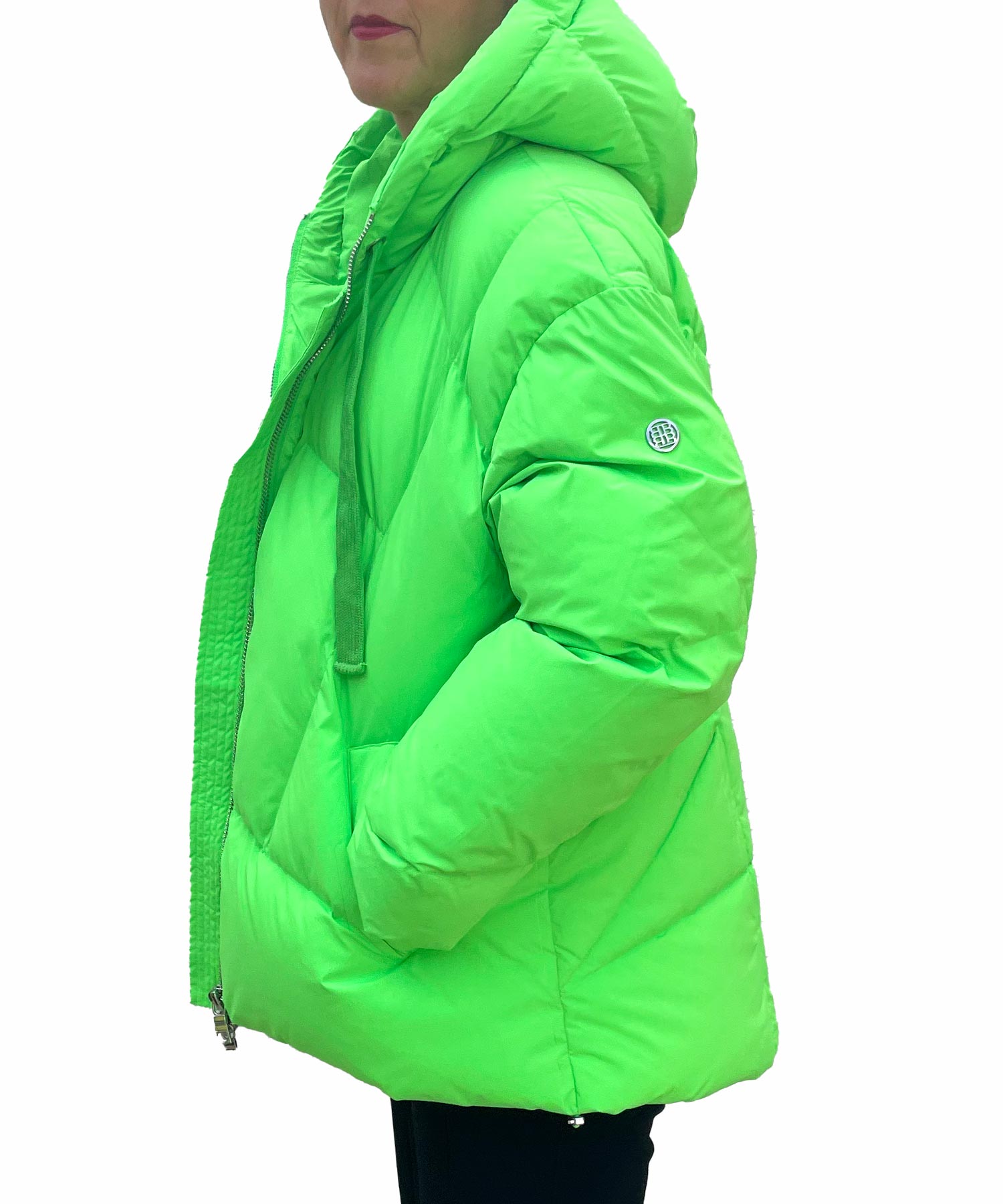 Blonde Jacke in green neon
