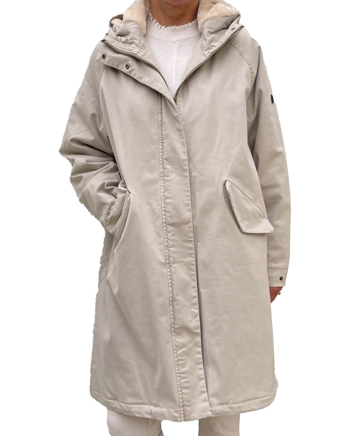 Blonde Parka Emma in sand aus Baumwolle